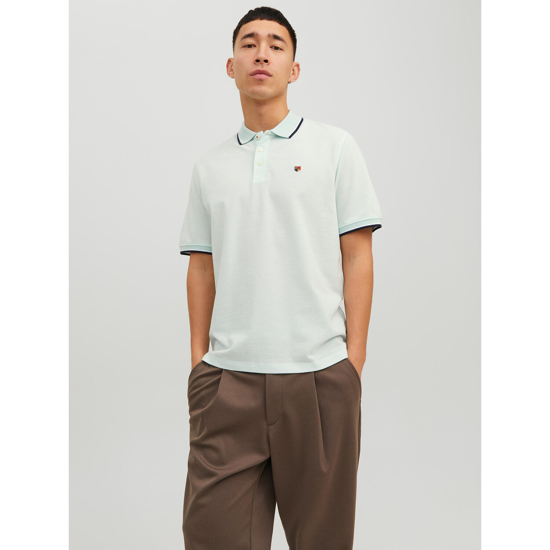 Jack&Jones Pólóing Bluwin 12169064 Zöld Regular Fit - Pepit.hu