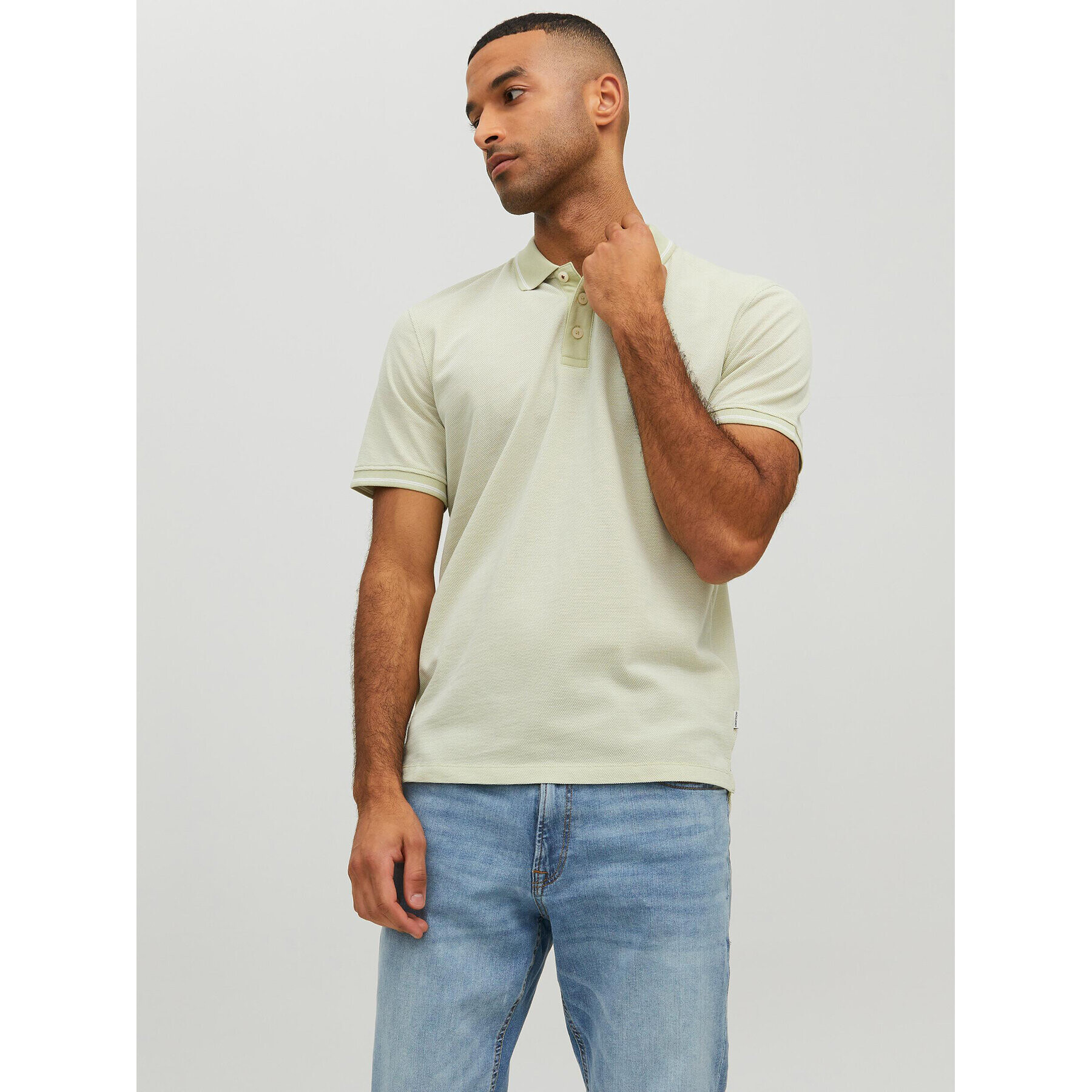 Jack&Jones Pólóing Bluwin 12169064 Zöld Regular Fit - Pepit.hu