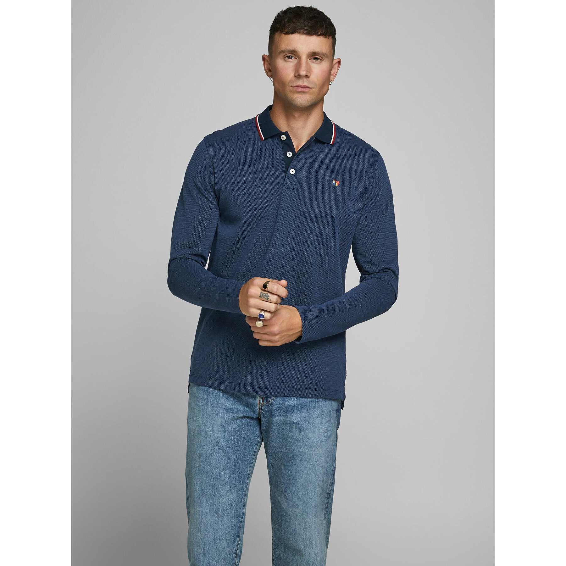 Jack&Jones Pólóing 12174038 Sötétkék Regular Fit - Pepit.hu