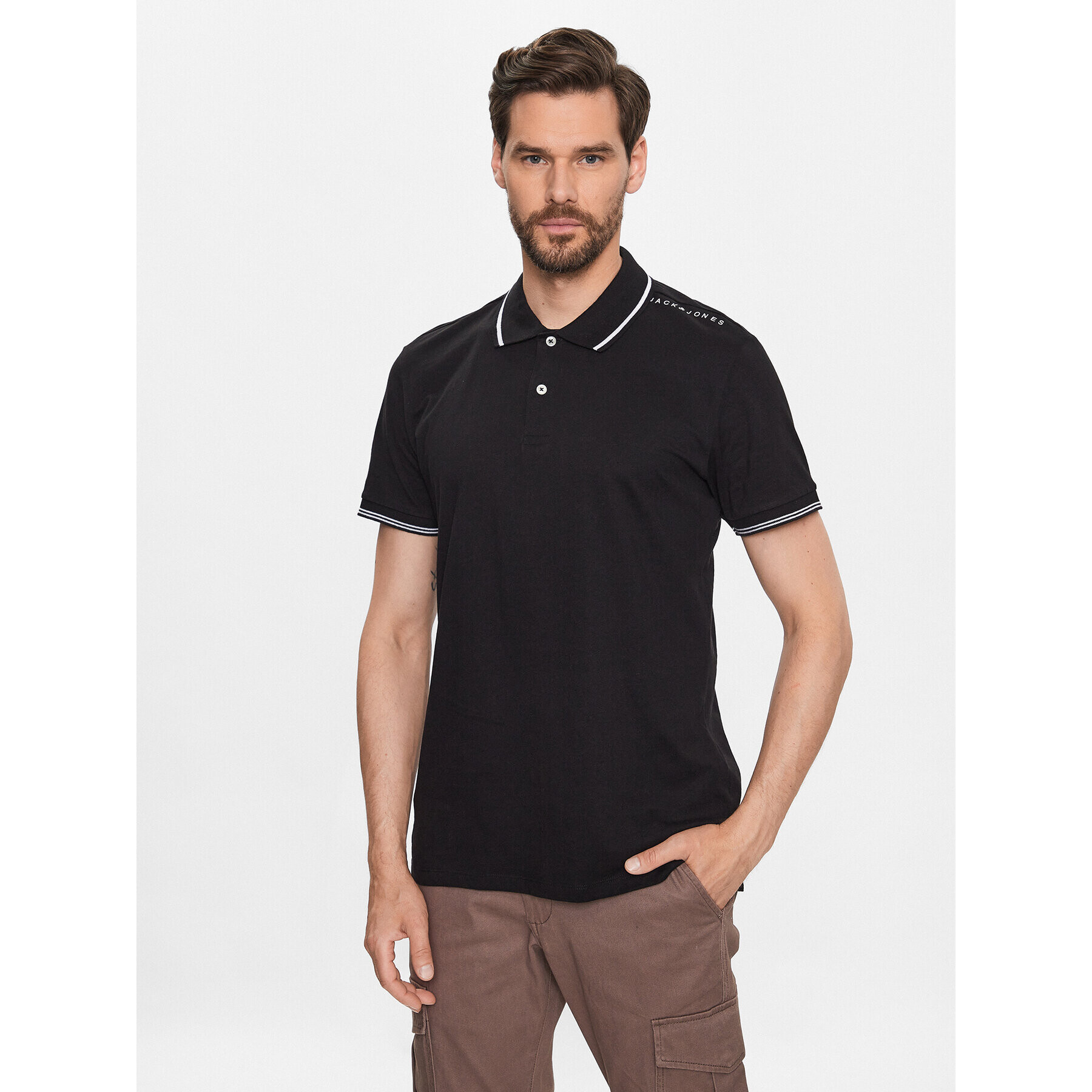 Jack&Jones Pólóing 12221708 Fekete Regular Fit - Pepit.hu