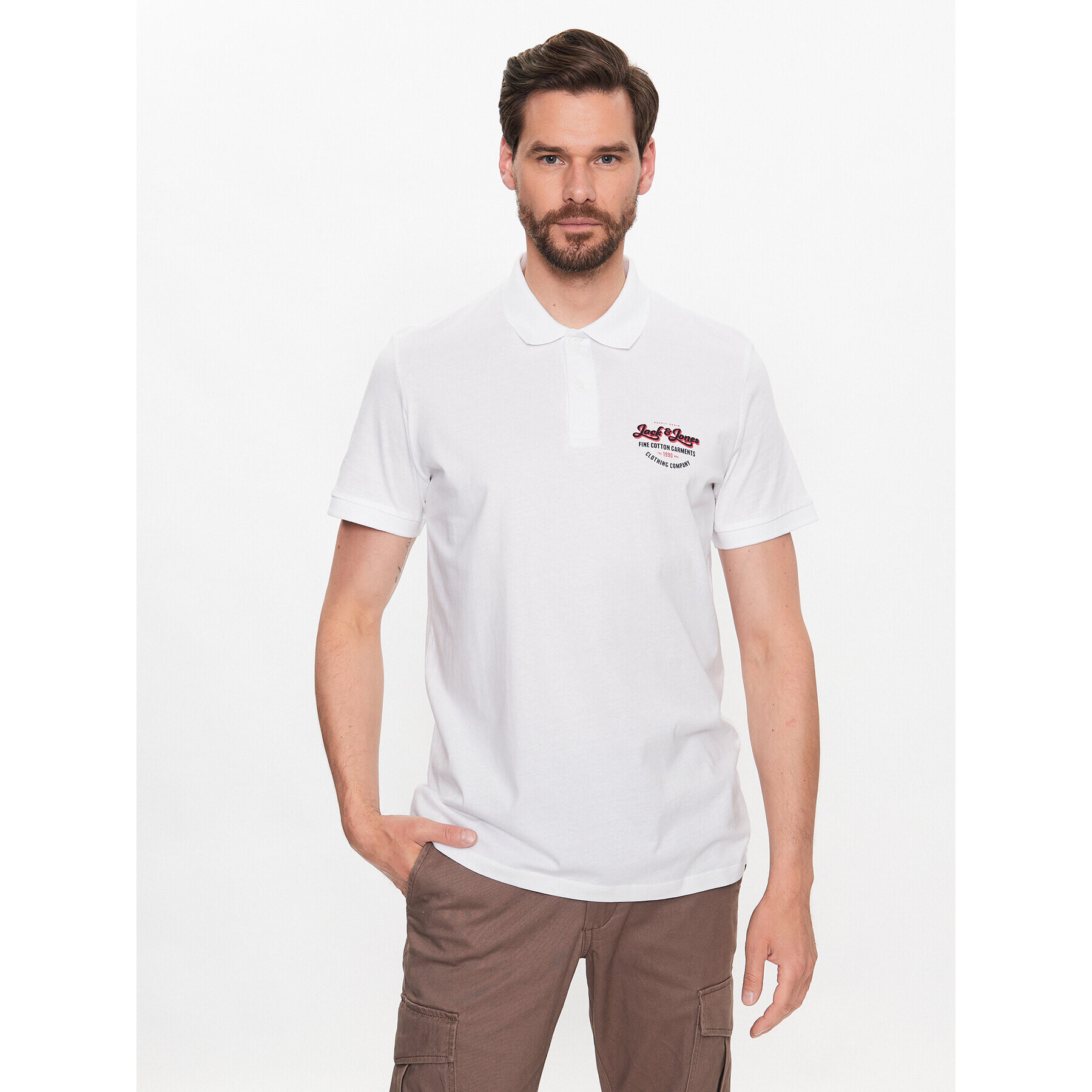 Jack&Jones Pólóing Andy 12223714 Fehér Regular Fit - Pepit.hu