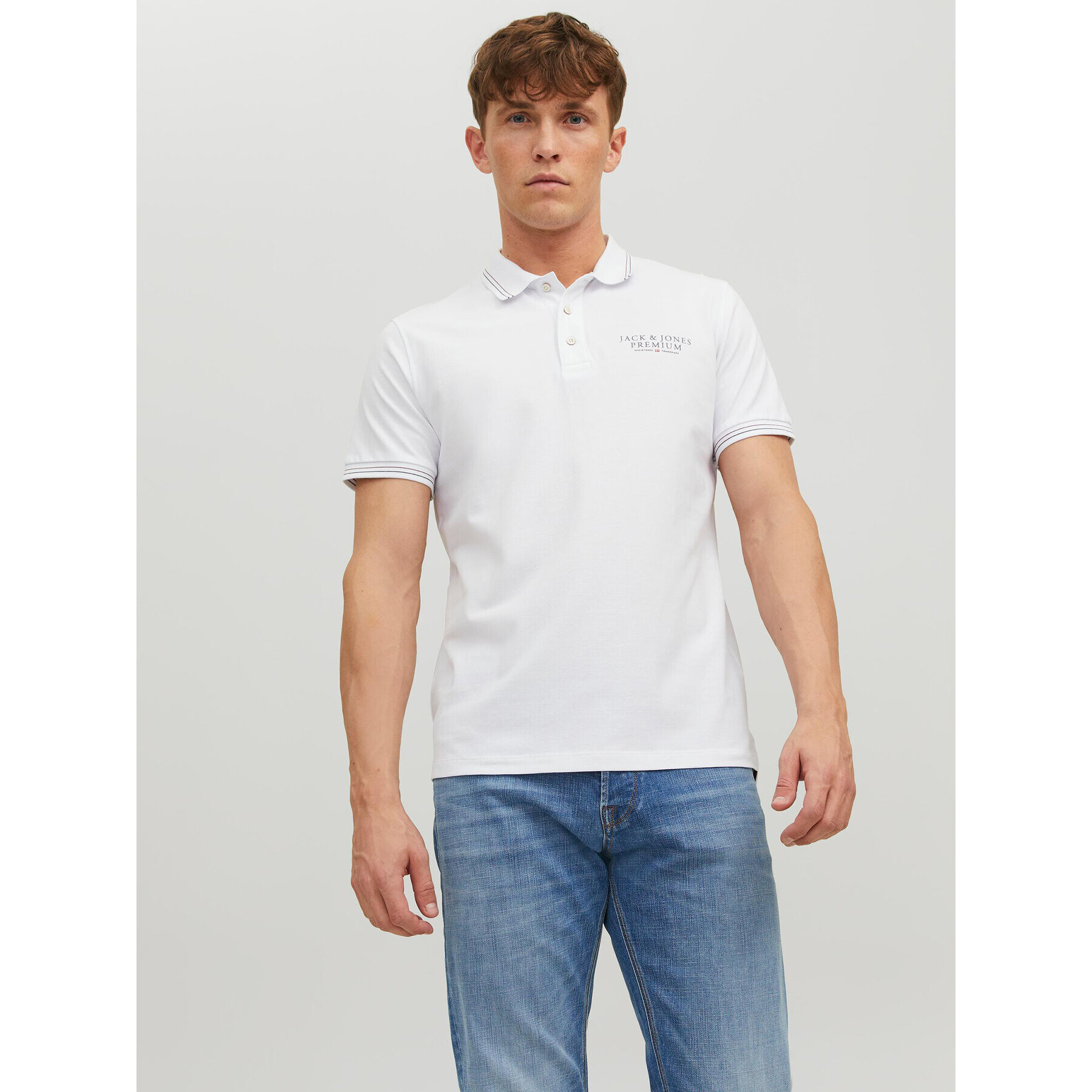 Jack&Jones Pólóing 12228843 Fehér Regular Fit - Pepit.hu