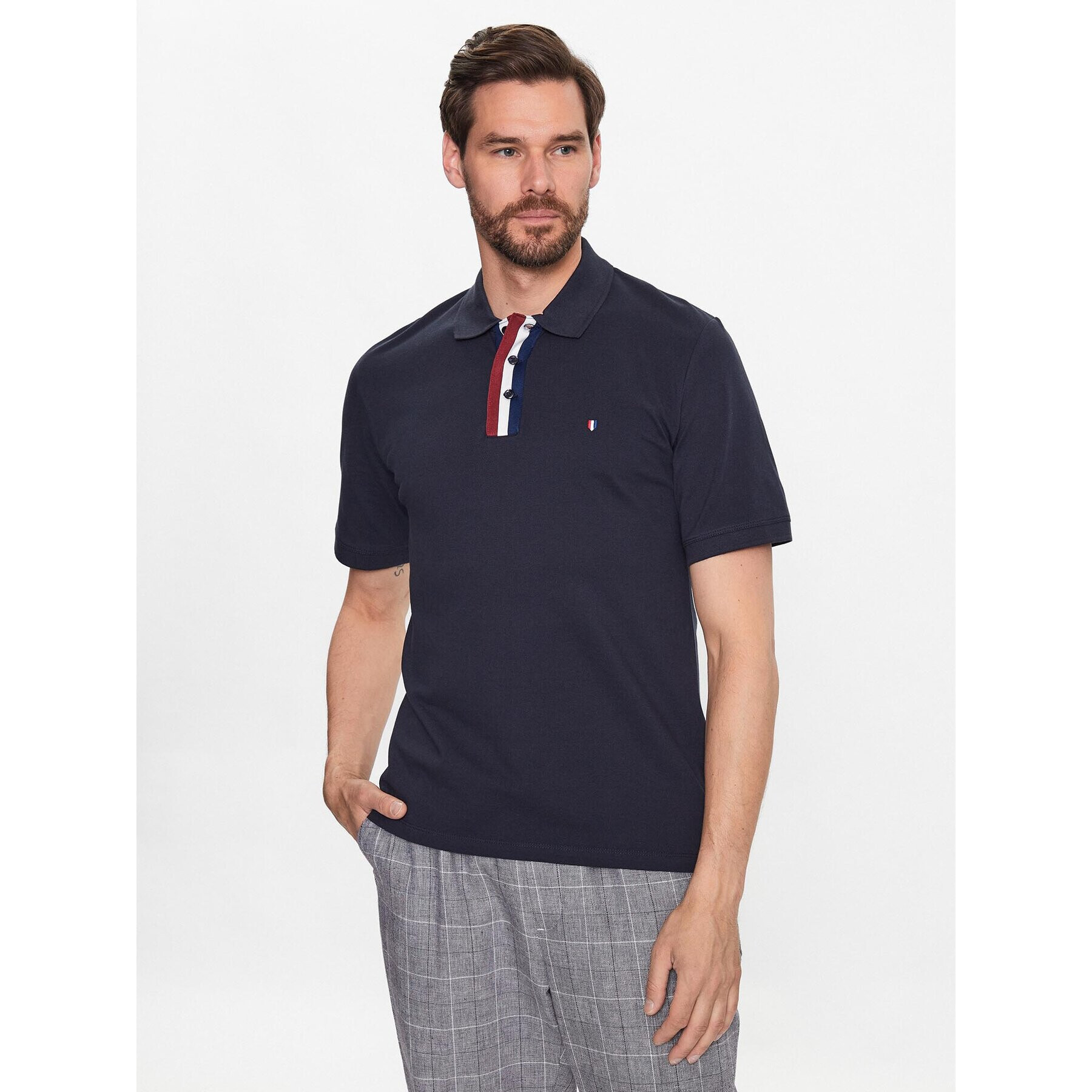 Jack&Jones Pólóing Drake 12229481 Sötétkék Regular Fit - Pepit.hu