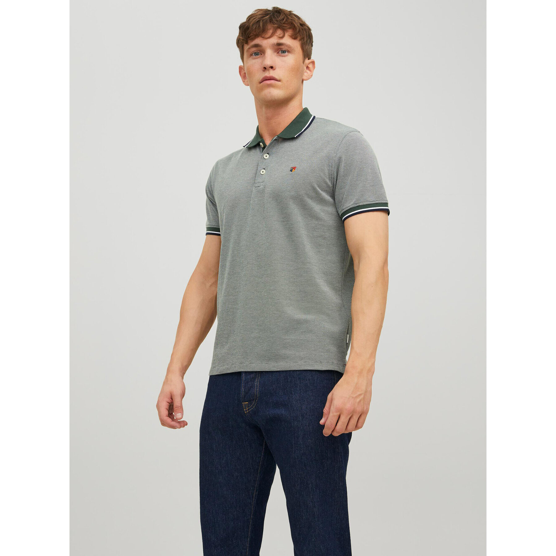 Jack&Jones Pólóing Bluwin 12169064 Zöld Regular Fit - Pepit.hu