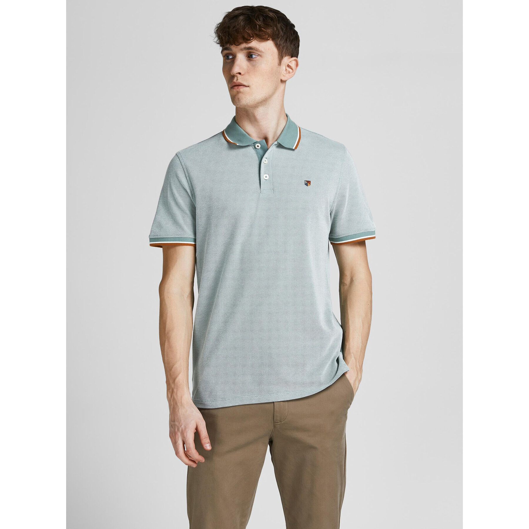 Jack&Jones Pólóing Bluwin 12169064 Zöld Regular Fit - Pepit.hu