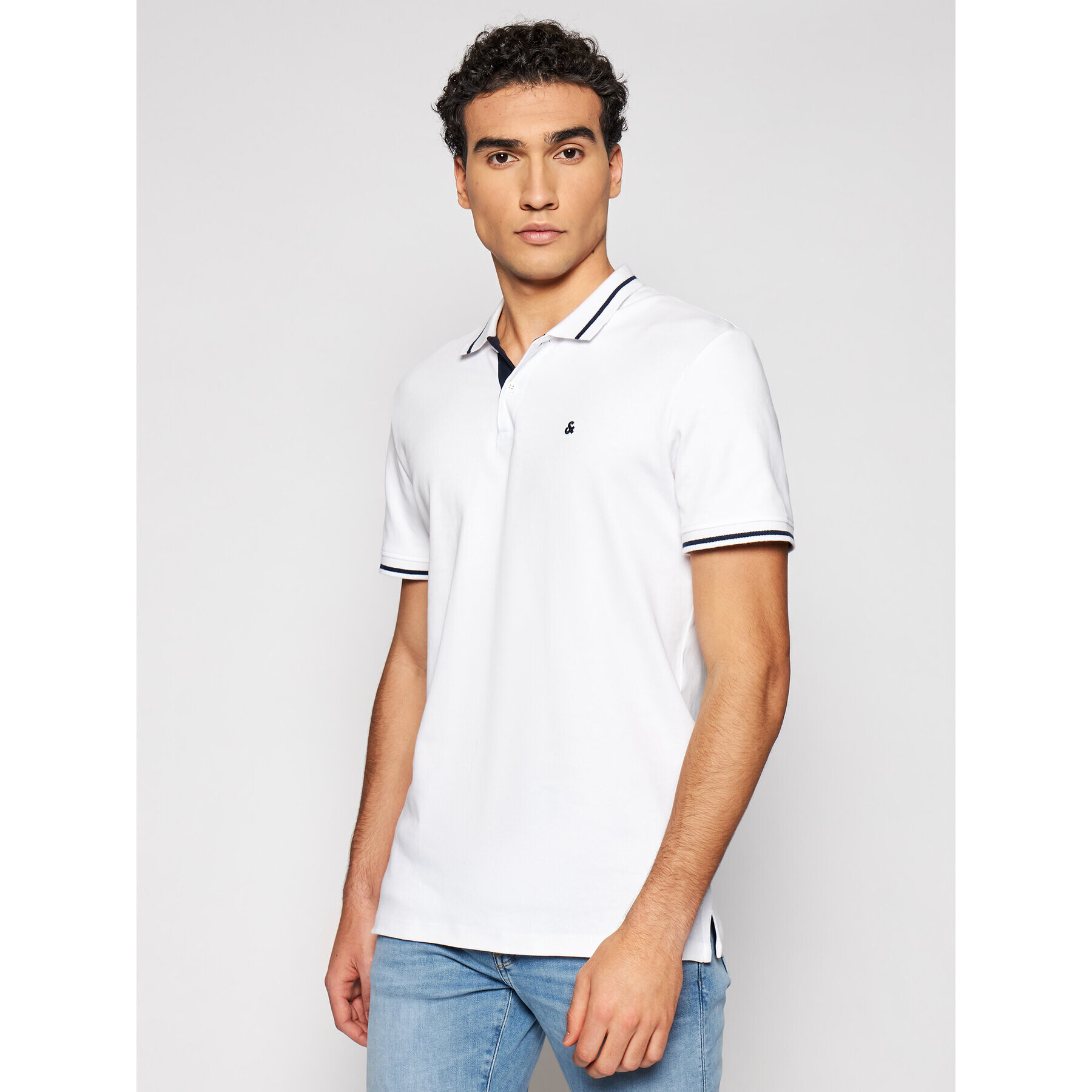 Jack&Jones Pólóing Jersey 12180891 Fehér Regular Fit - Pepit.hu