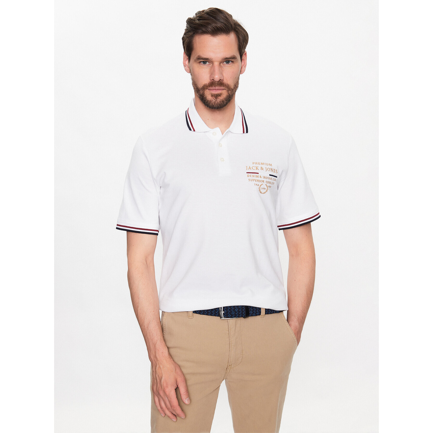 Jack&Jones Pólóing Lucas 12236306 Fehér Regular Fit - Pepit.hu