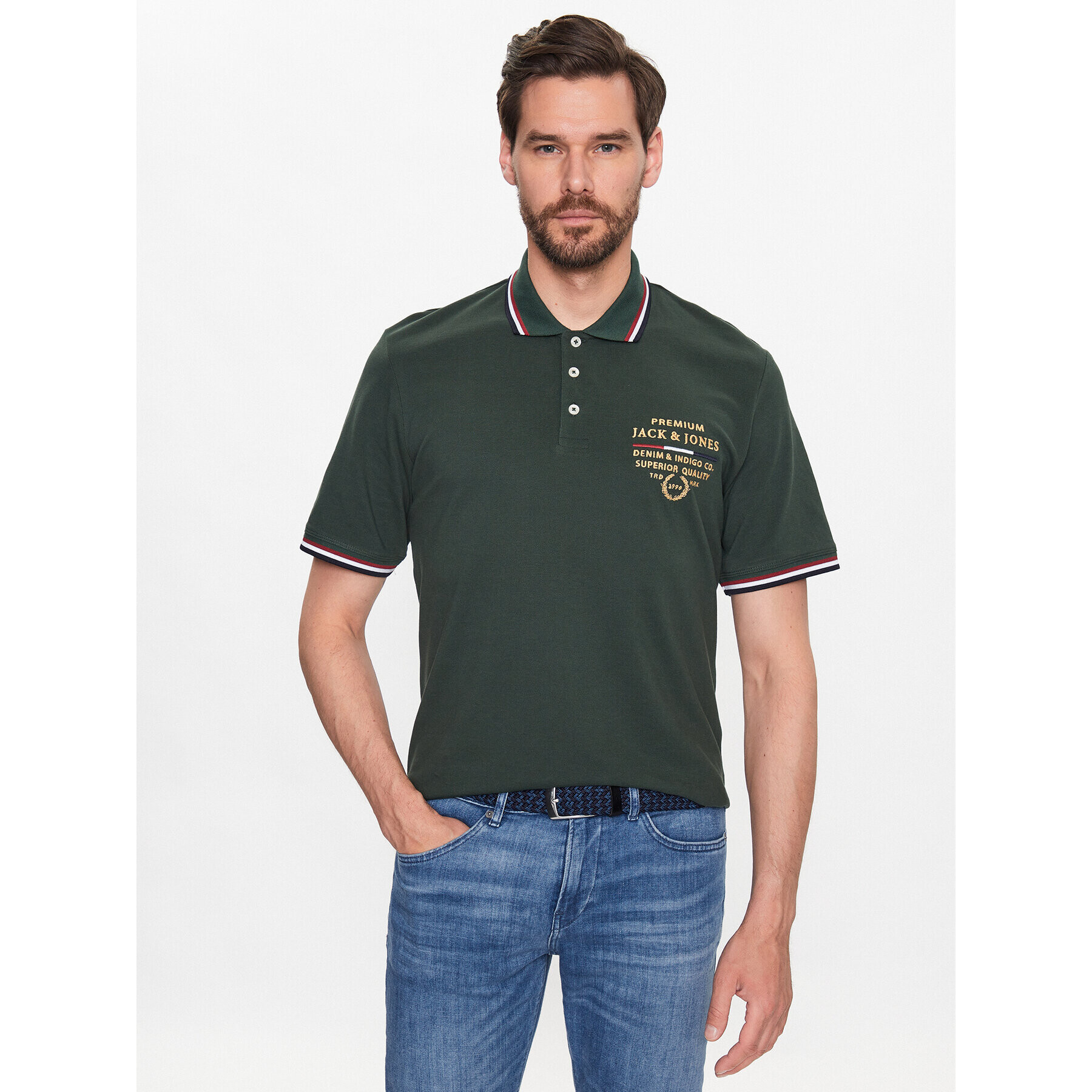 Jack&Jones Pólóing Lucas 12236306 Zöld Regular Fit - Pepit.hu