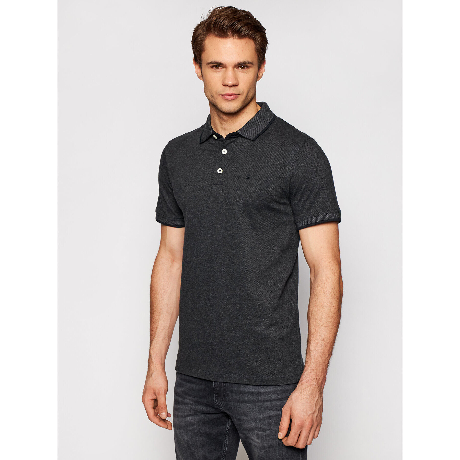 Jack&Jones Pólóing Paulos 12136668 Fekete Slim Fit - Pepit.hu