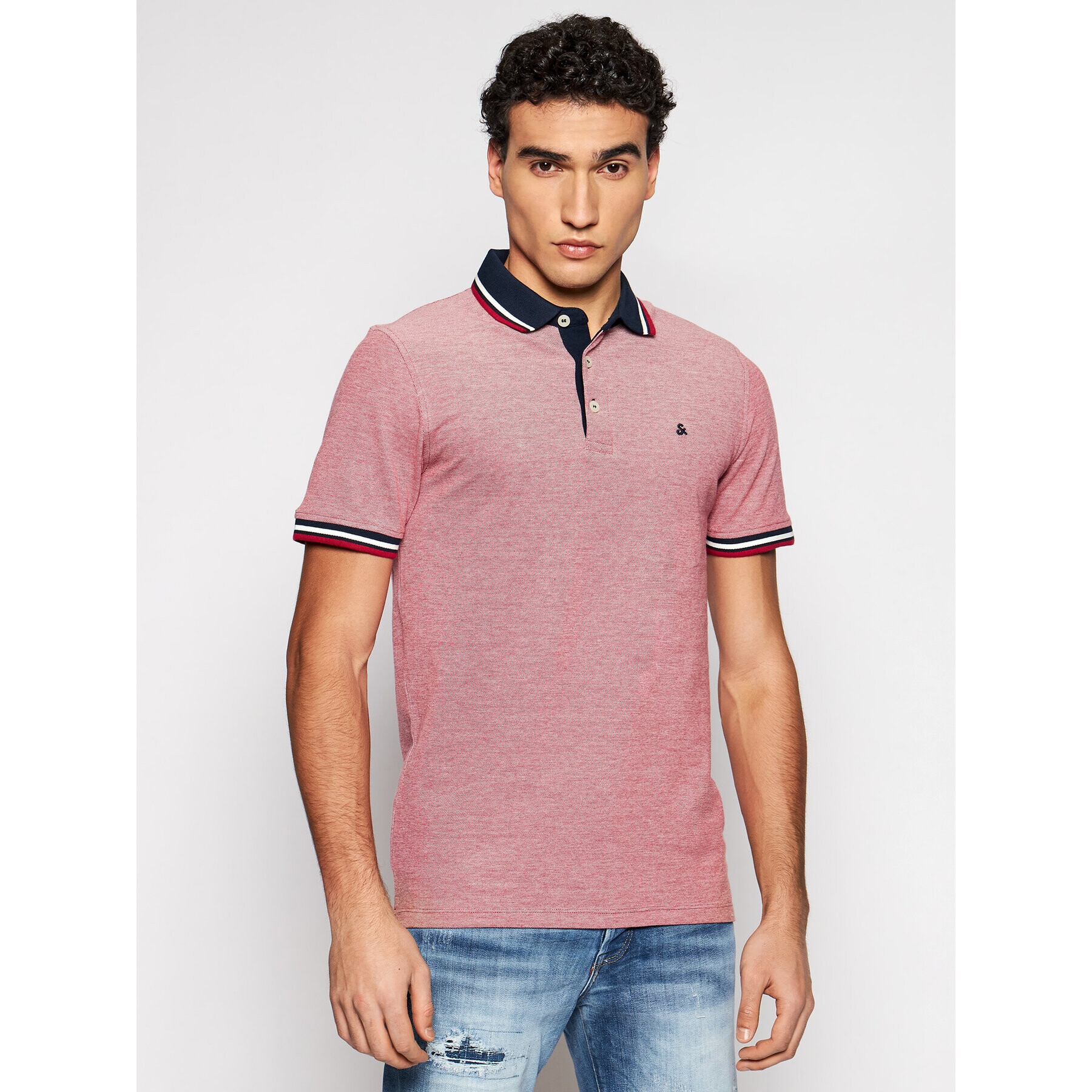 Jack&Jones Pólóing Paulos 12136668 Piros Slim Fit - Pepit.hu