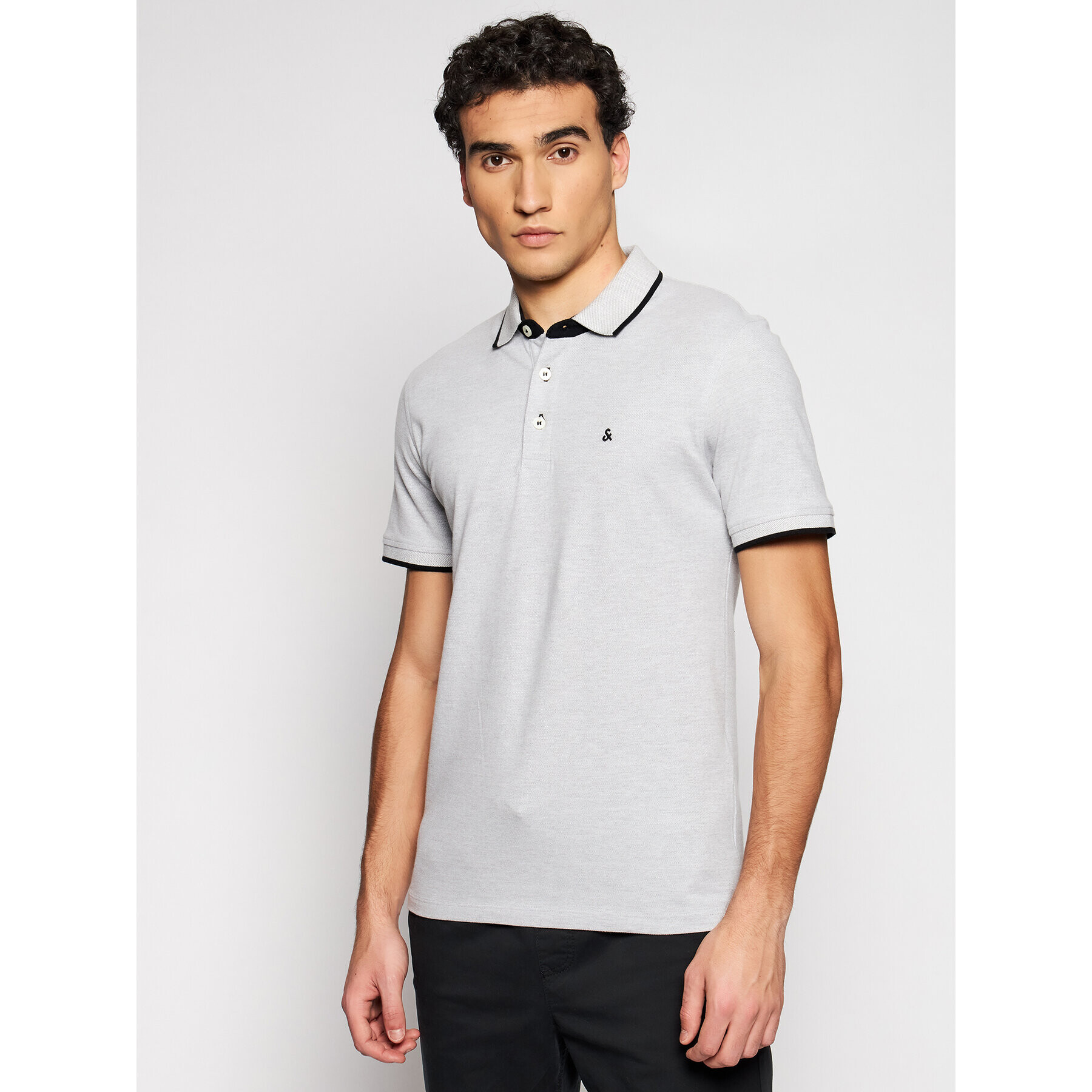 Jack&Jones Pólóing Paulos 12136668 Szürke Slim Fit - Pepit.hu