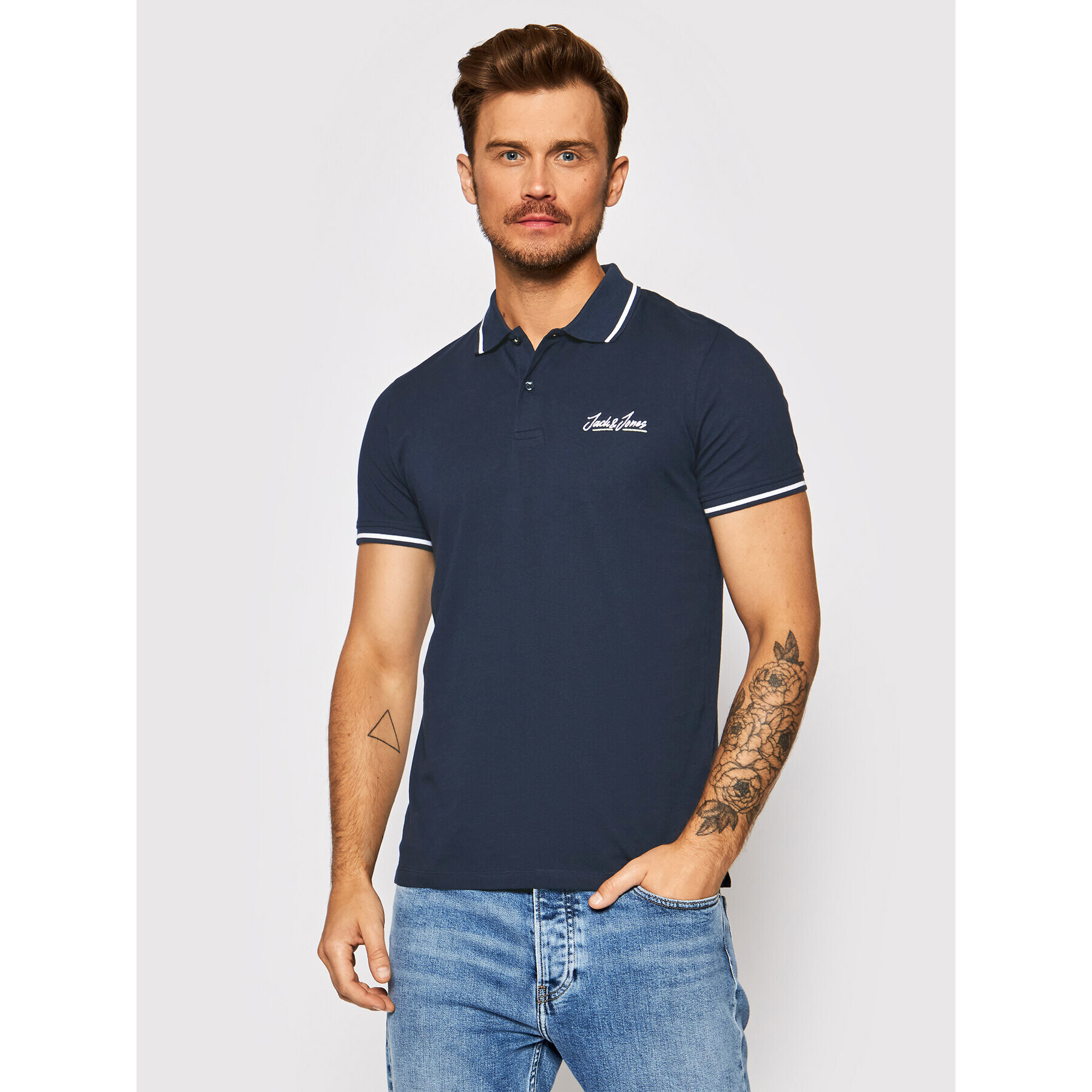 Jack&Jones Pólóing Tons 12186778 Sötétkék Regular Fit - Pepit.hu