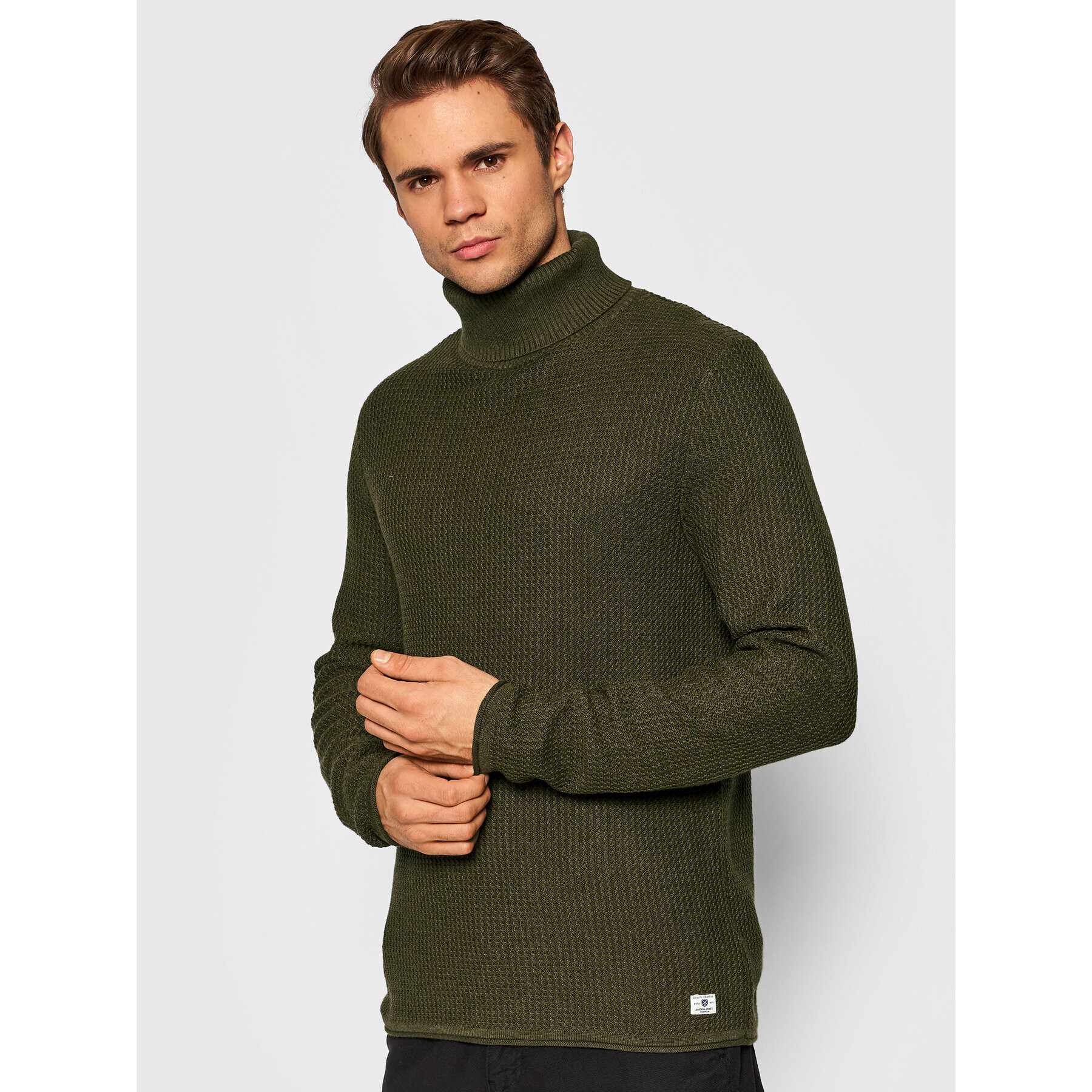 Jack&Jones PREMIUM Garbó Blucarlons Knit 12199940 Zöld Slim Fit - Pepit.hu