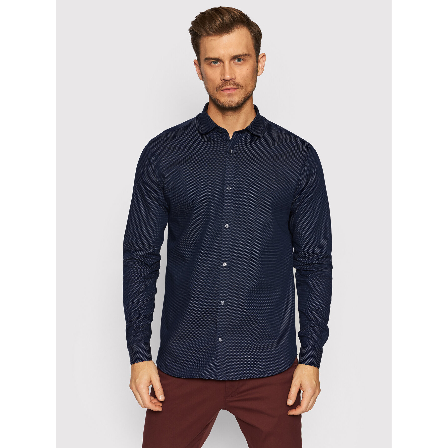 Jack&Jones PREMIUM Ing Blackpool Structure 12192285 Sötétkék Slim Fit - Pepit.hu