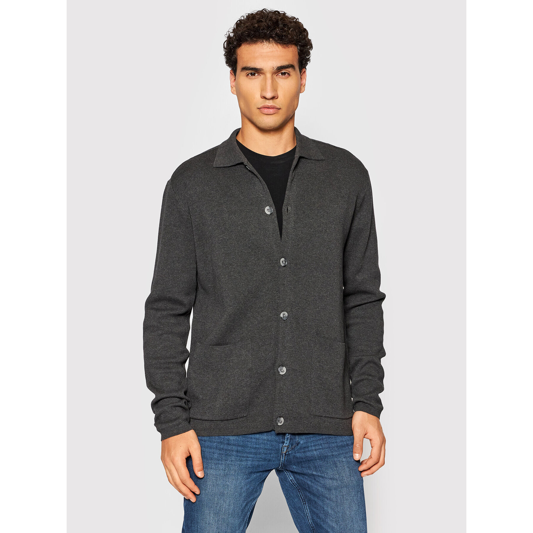 Jack&Jones PREMIUM Kardigán Blajames 12193160 Szürke Regular Fit - Pepit.hu