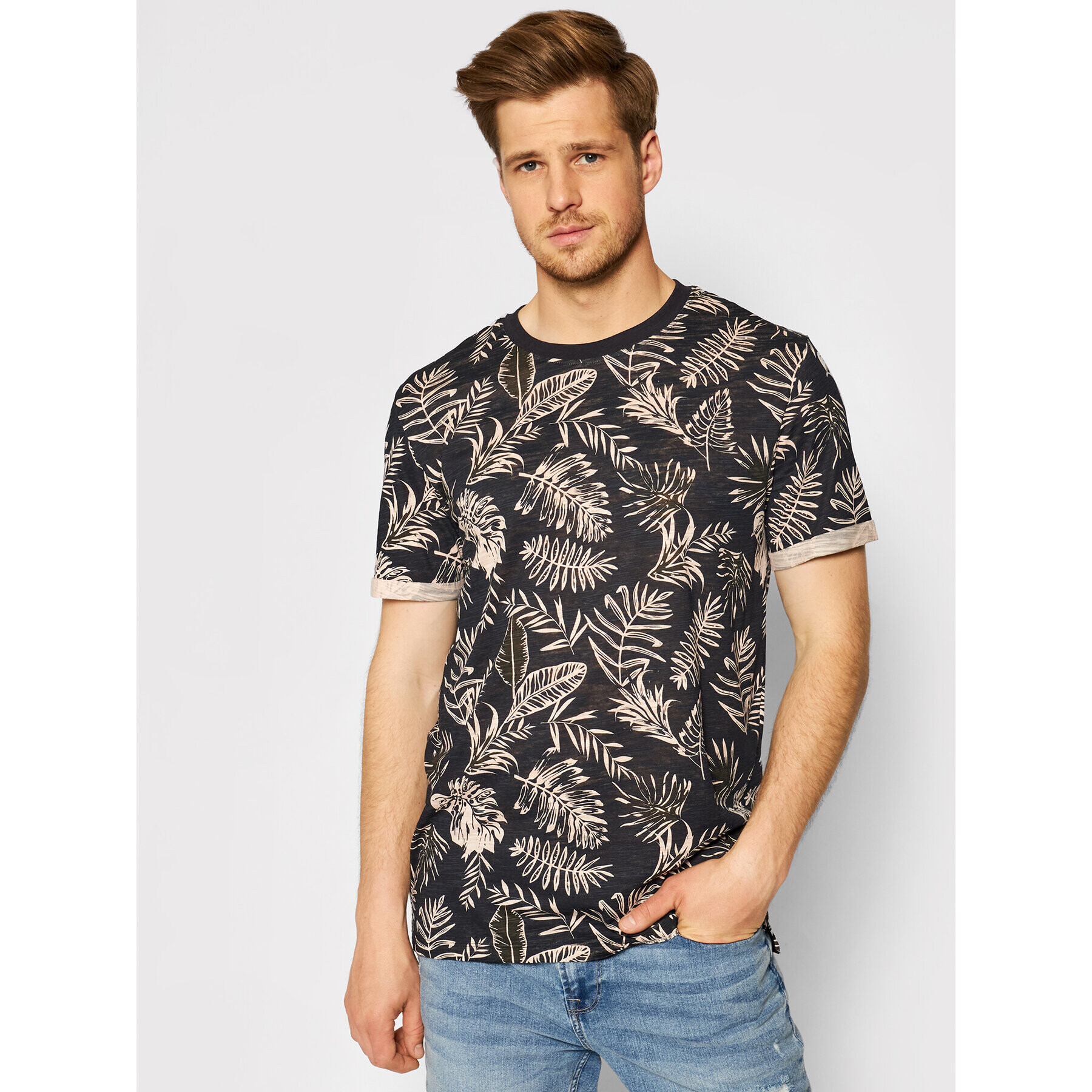 Jack&Jones PREMIUM Póló Blabeach Ss 12187869 Fekete Regular Fit - Pepit.hu