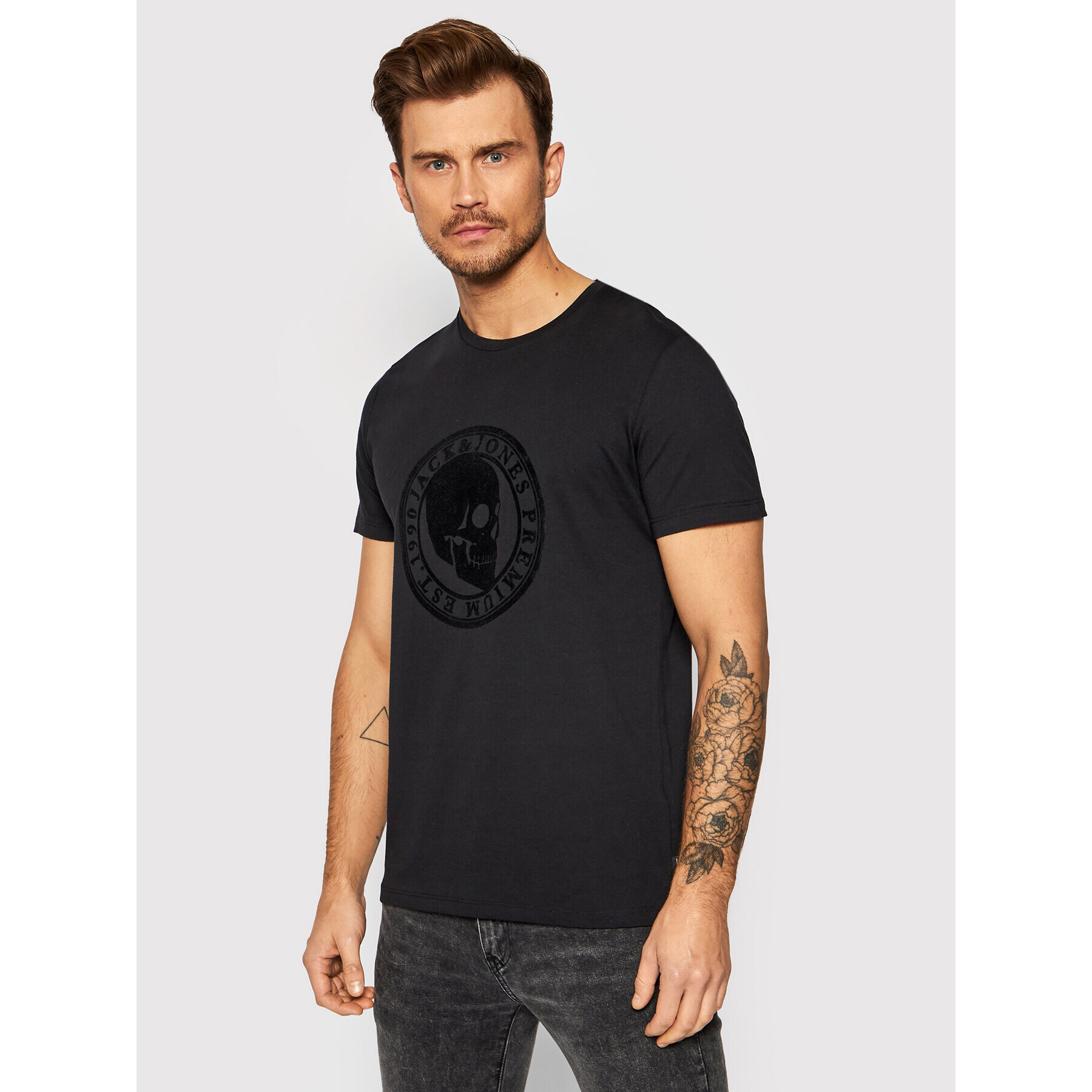 Jack&Jones PREMIUM Póló Blacult 12199808 Fekete Regular Fit - Pepit.hu