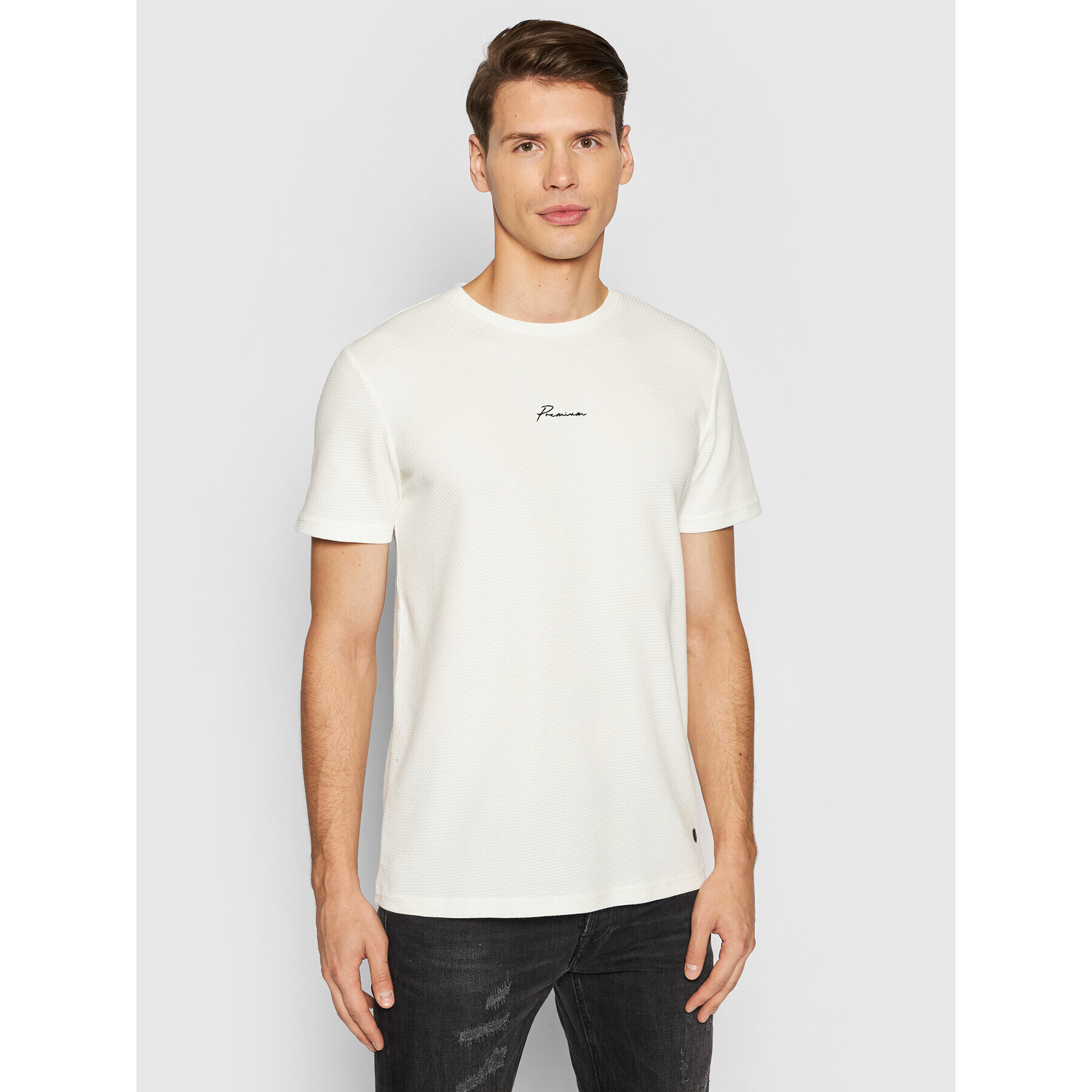 Jack&Jones PREMIUM Póló Blafranco 12175825 Bézs Regular Fit - Pepit.hu