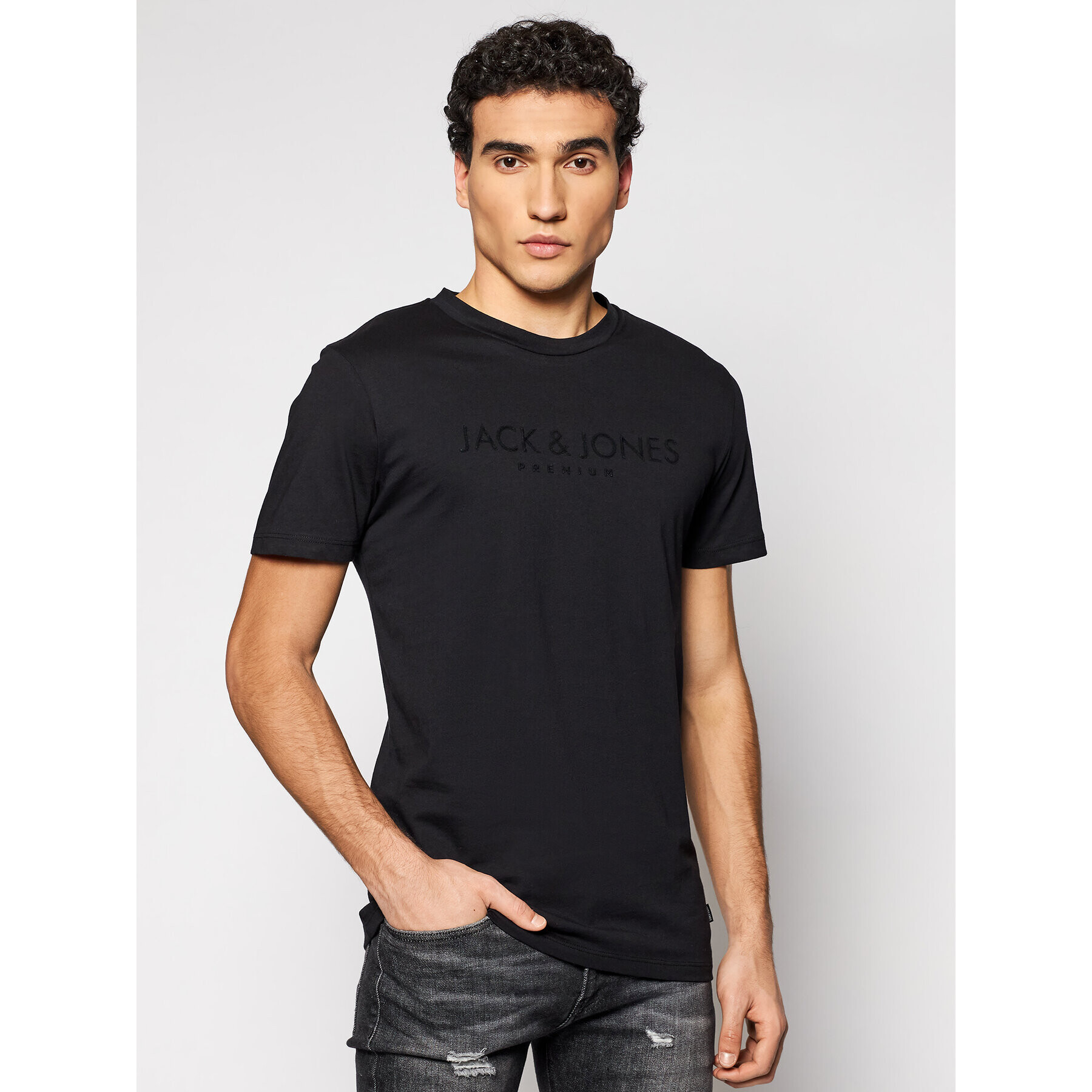 Jack&Jones PREMIUM Póló Blajake 12185678 Fekete Regular Fit - Pepit.hu