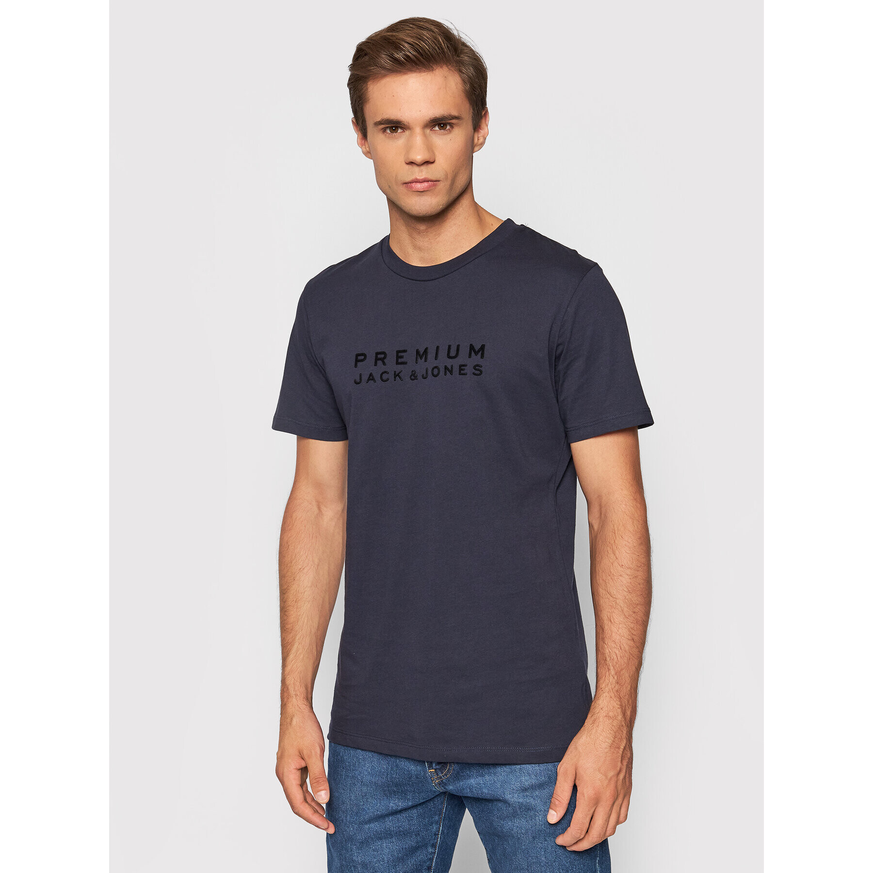 Jack&Jones PREMIUM Póló Blalogo 12195084 Sötétkék Regular Fit - Pepit.hu