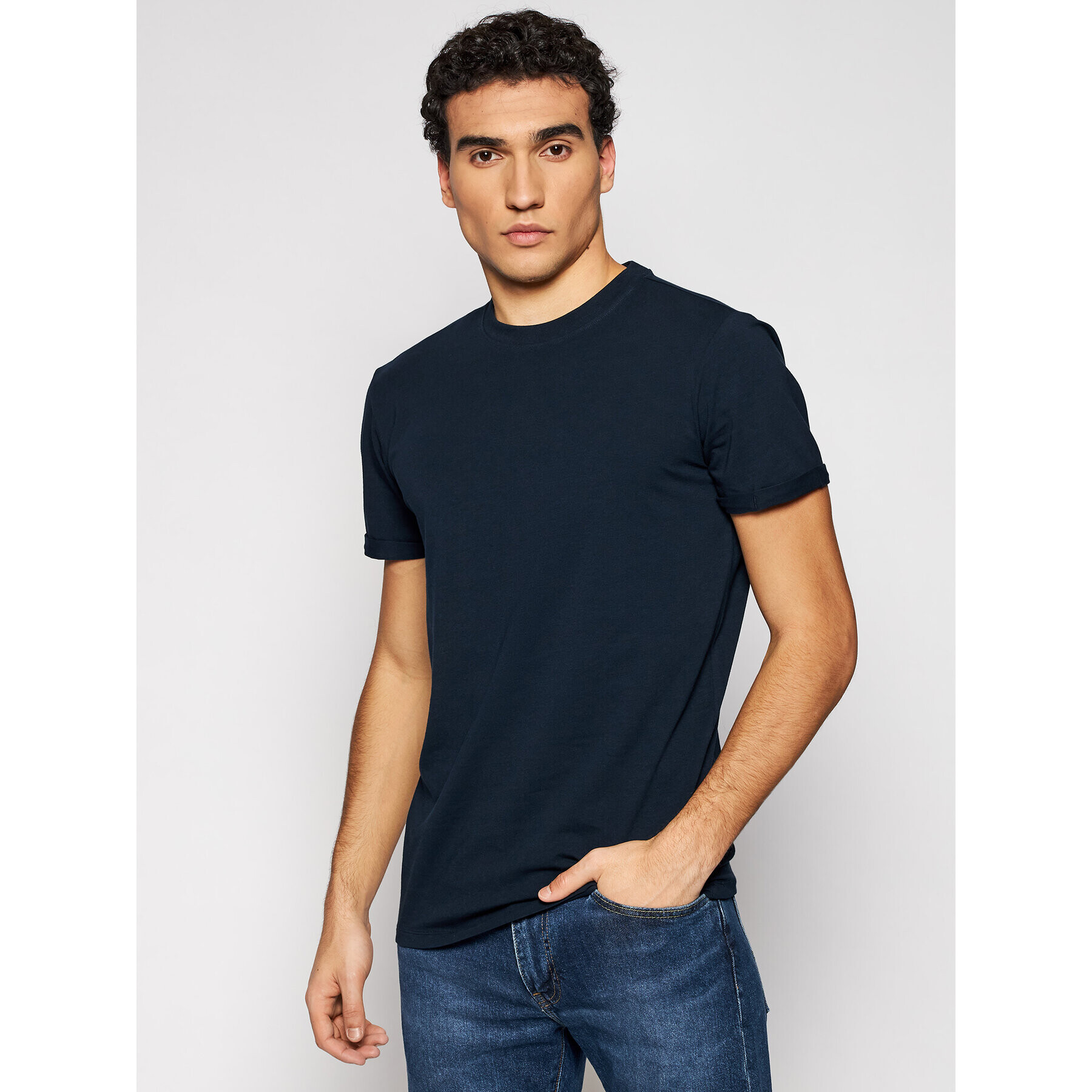 Jack&Jones PREMIUM Póló Blalogo Spring 12183777 Sötétkék Regular Fit - Pepit.hu