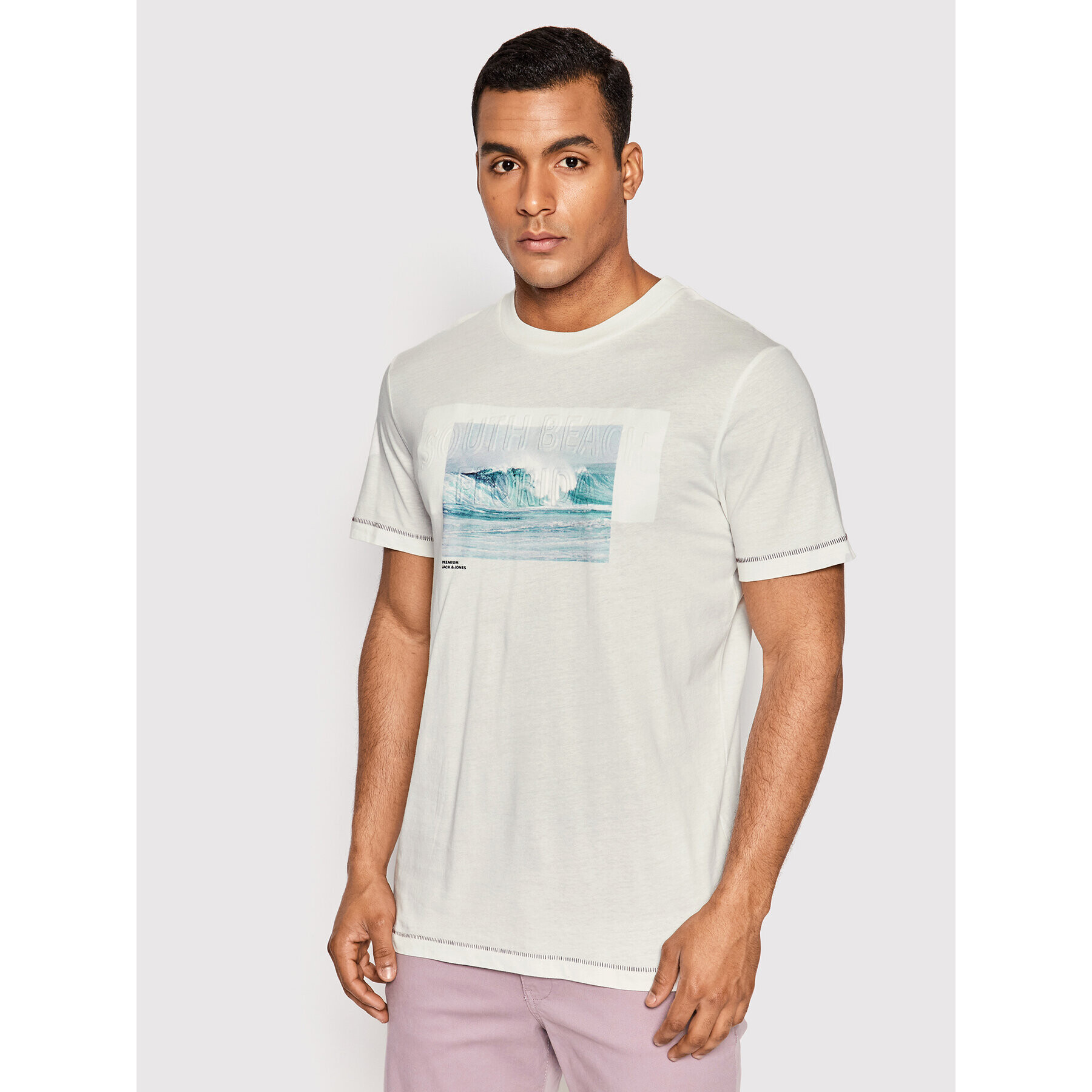 Jack&Jones PREMIUM Póló Hampton 12210871 Fehér Regular Fit - Pepit.hu