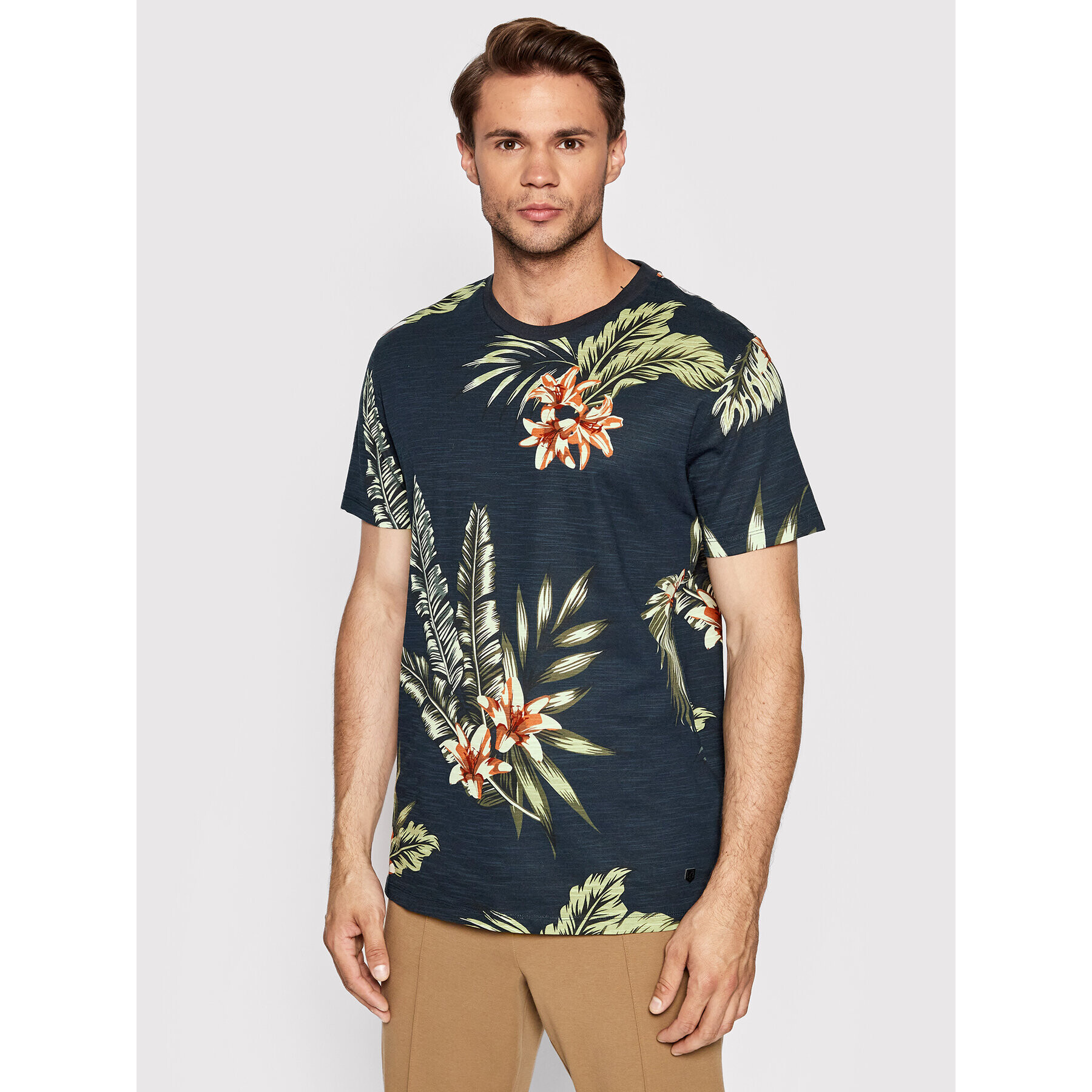 Jack&Jones PREMIUM Póló Tropic 12203764 Sötétkék Regular Fit - Pepit.hu