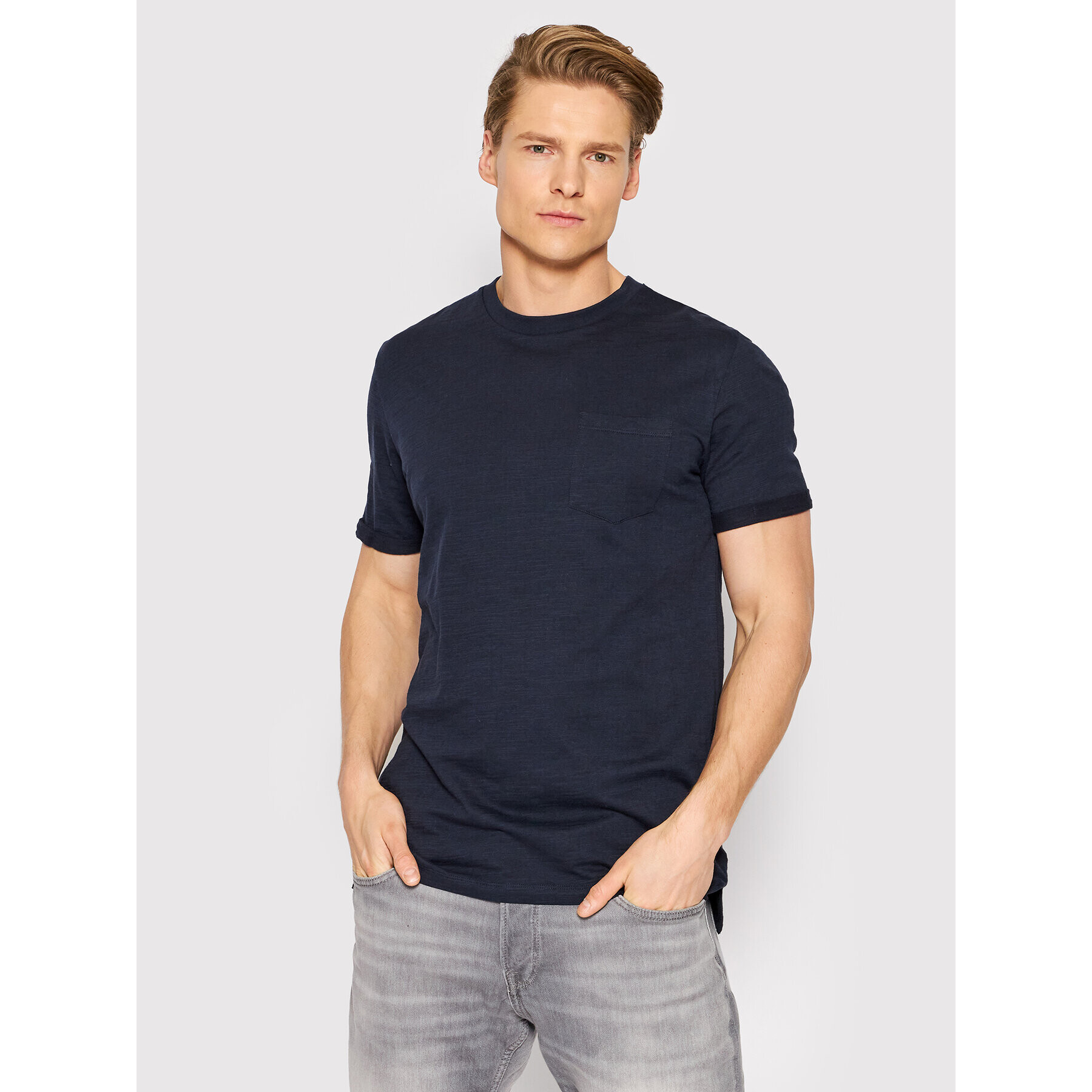 Jack&Jones PREMIUM Póló Tropic 12203772 Sötétkék Regular Fit - Pepit.hu