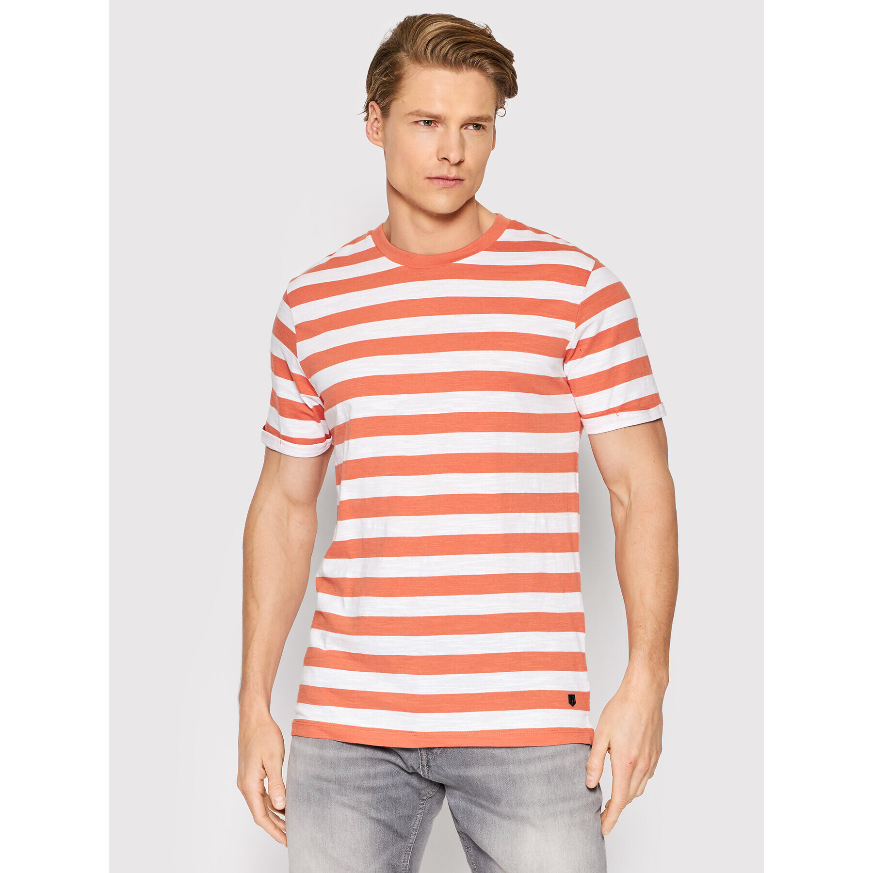 Jack&Jones PREMIUM Póló Tropic 12203778 Narancssárga Regular Fit - Pepit.hu