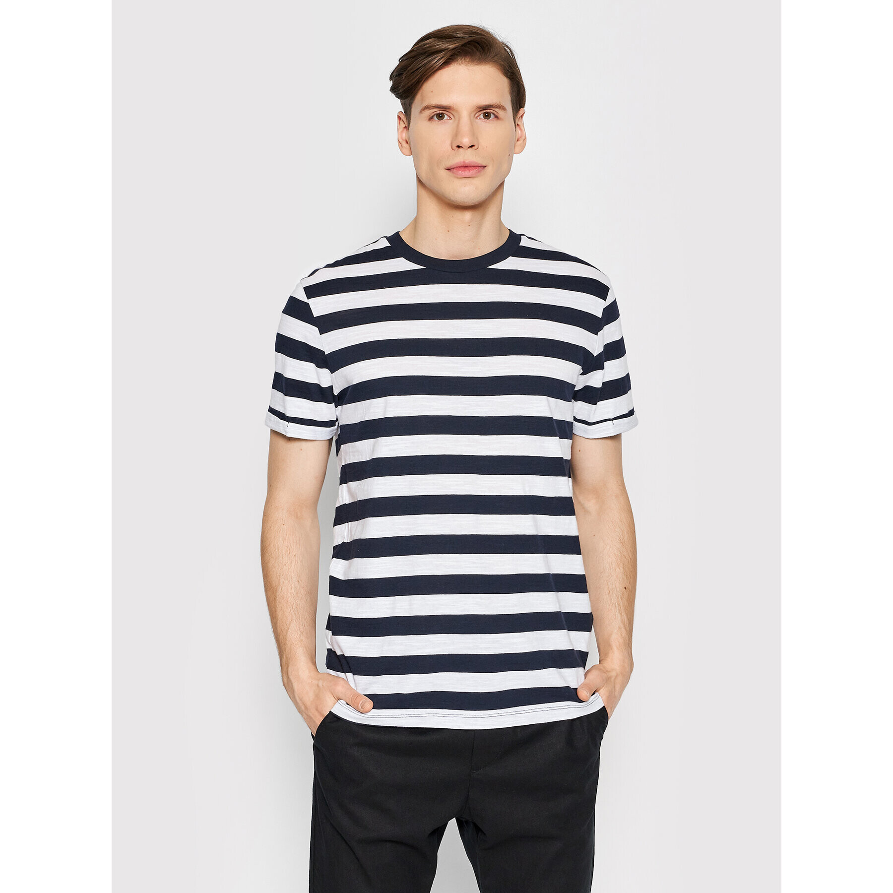 Jack&Jones PREMIUM Póló Tropic 12203778 Sötétkék Regular Fit - Pepit.hu