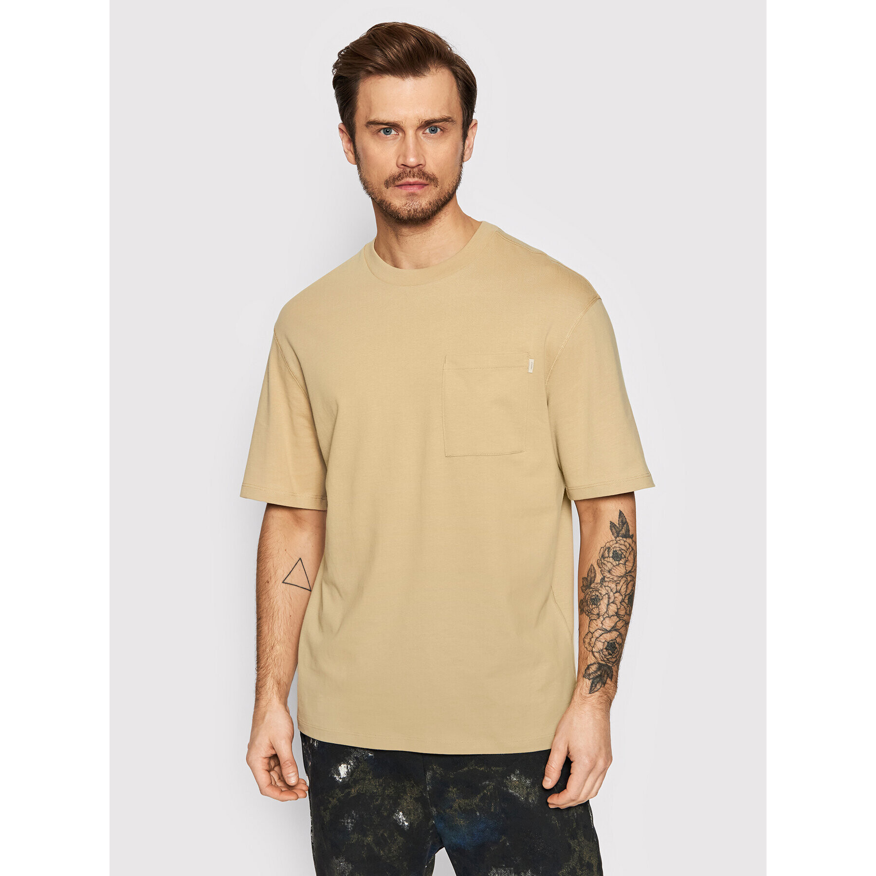 Jack&Jones PREMIUM Póló Warren 12199243 Bézs Loose Fit - Pepit.hu