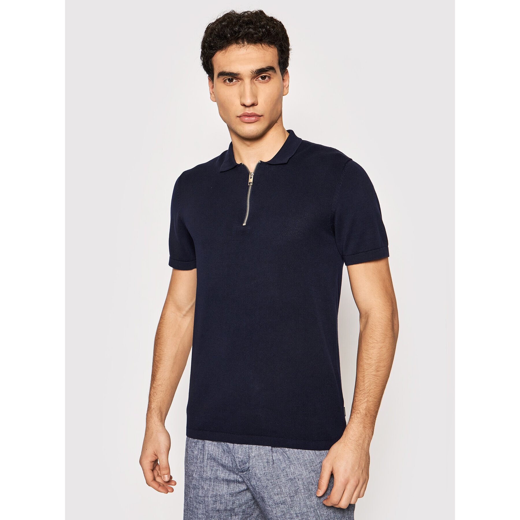 Jack&Jones PREMIUM Pólóing Blabowie 12187456 Sötétkék Regular Fit - Pepit.hu