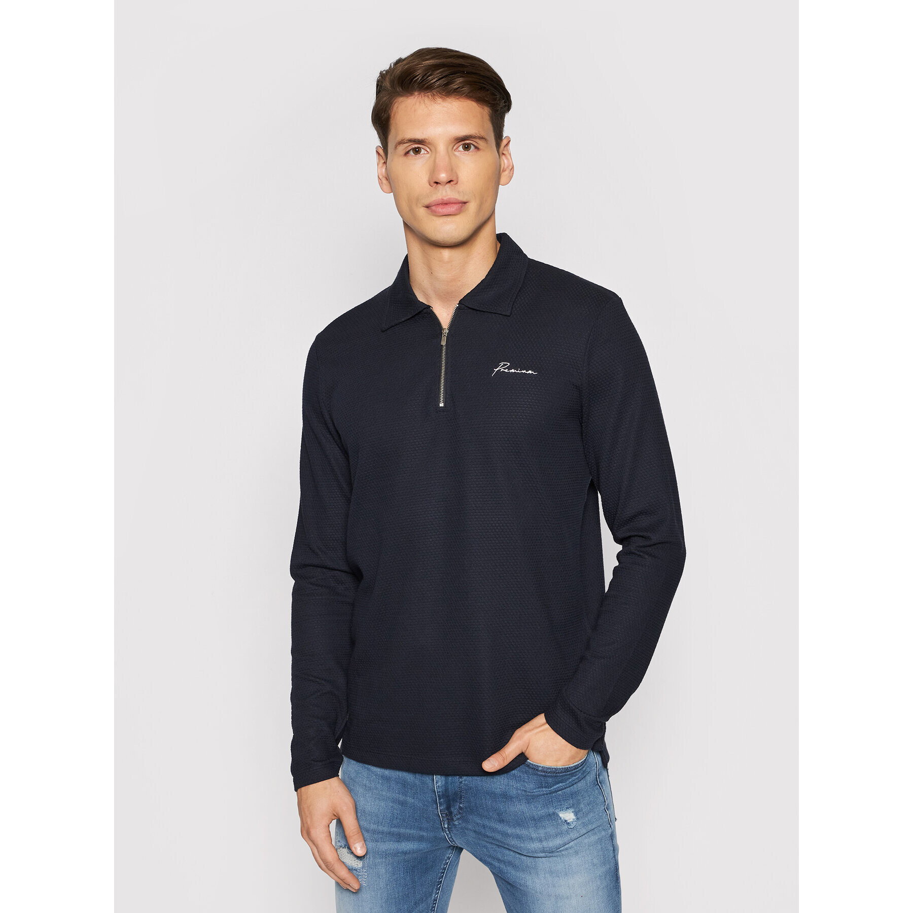 Jack&Jones PREMIUM Pólóing Blafranco 12195724 Sötétkék Regular Fit - Pepit.hu