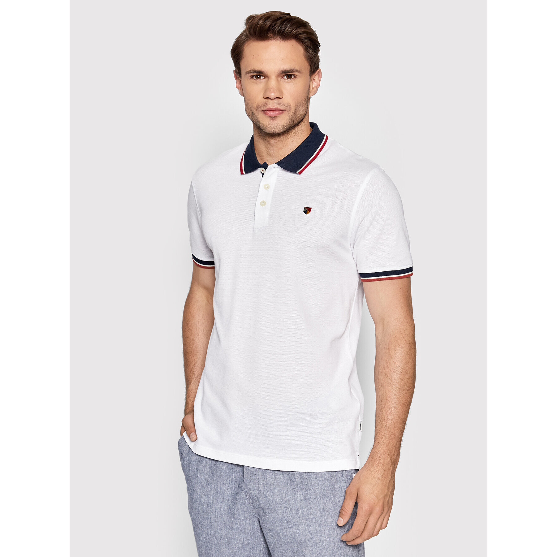 Jack&Jones PREMIUM Pólóing Bluwin 12169064 Fehér Regular Fit - Pepit.hu