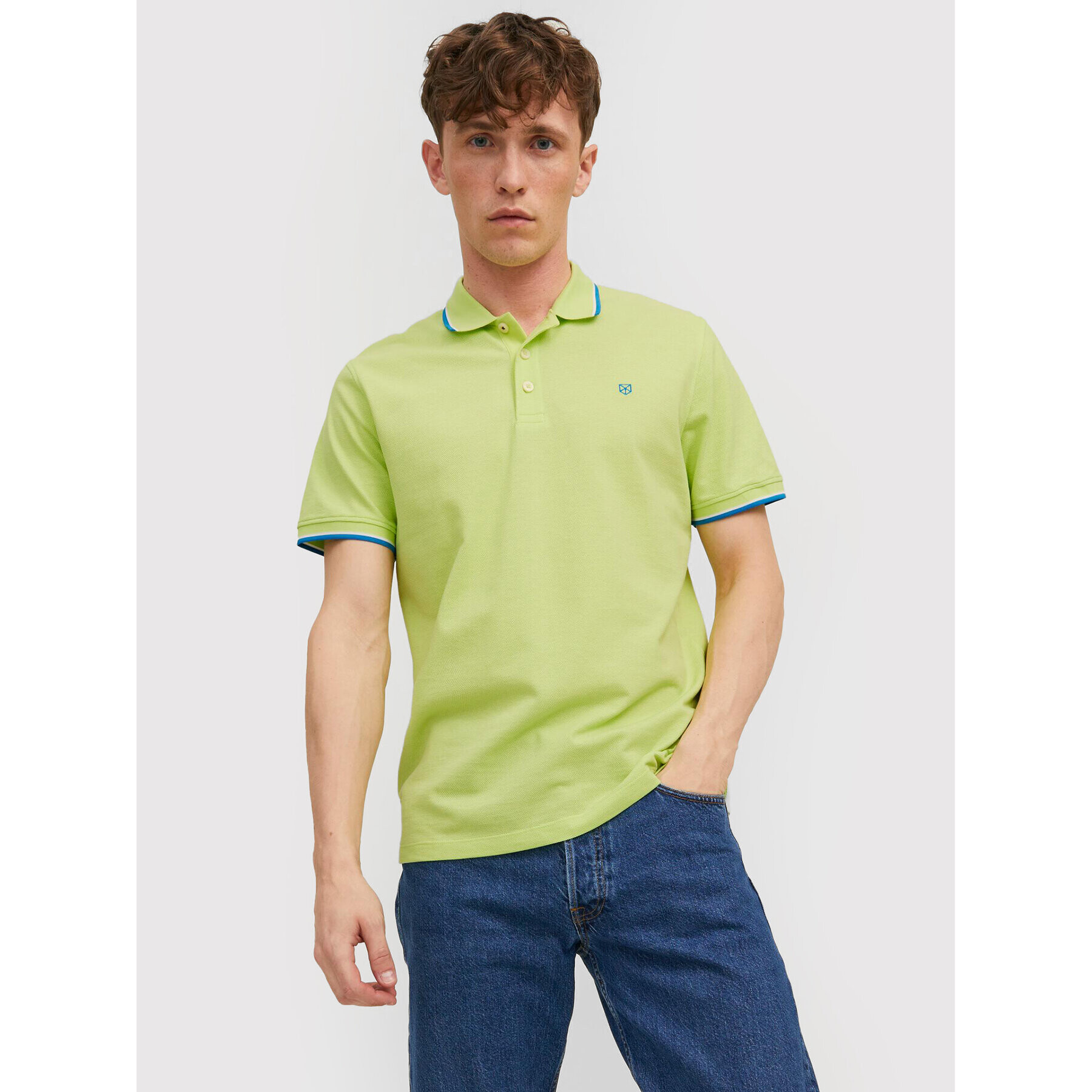 Jack&Jones PREMIUM Pólóing Bluwin 12169064 Zöld Regular Fit - Pepit.hu