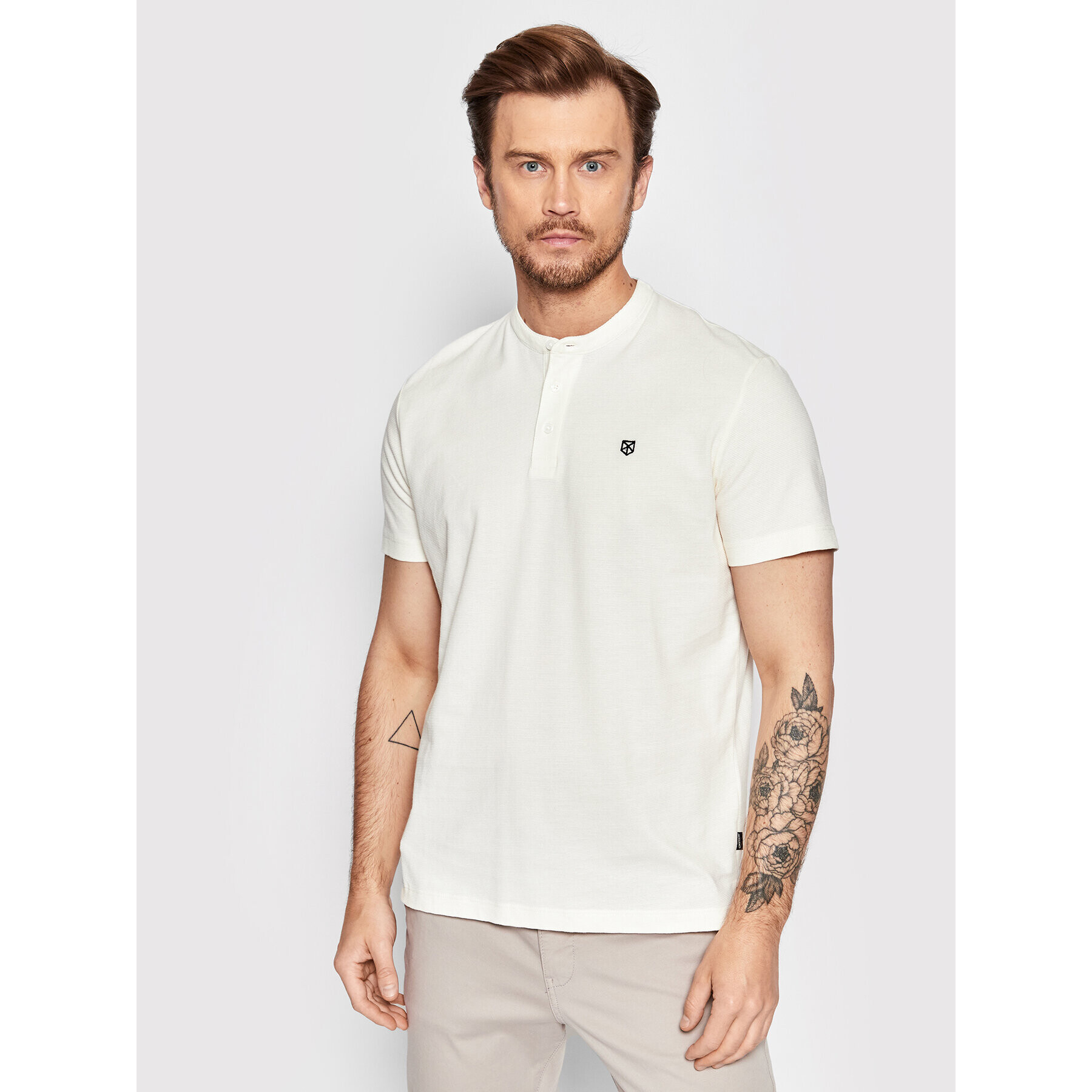 Jack&Jones PREMIUM Pólóing Structure 12213323 Fehér Regular Fit - Pepit.hu