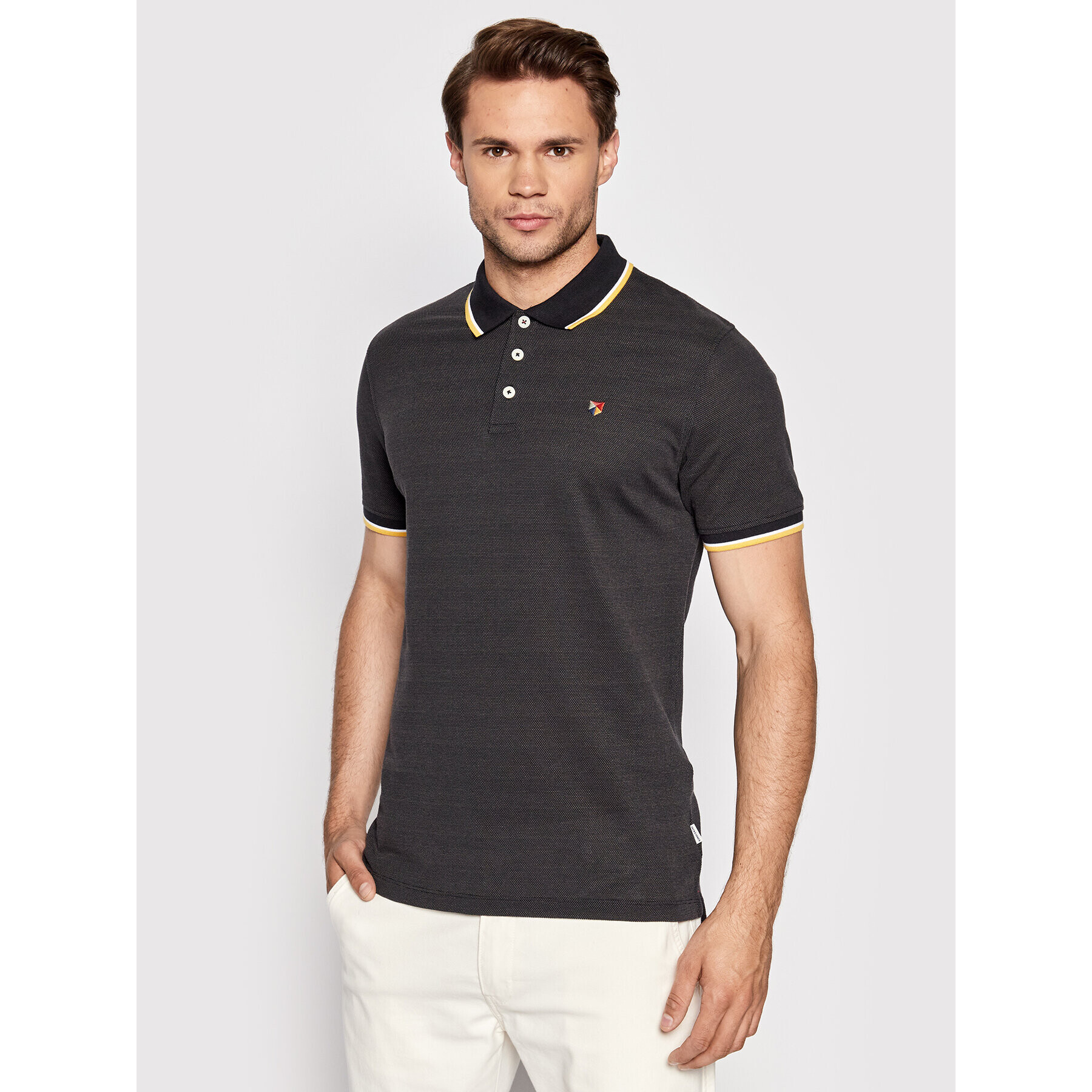 Jack&Jones PREMIUM Pólóing Win 12169064 Fekete Regular Fit - Pepit.hu