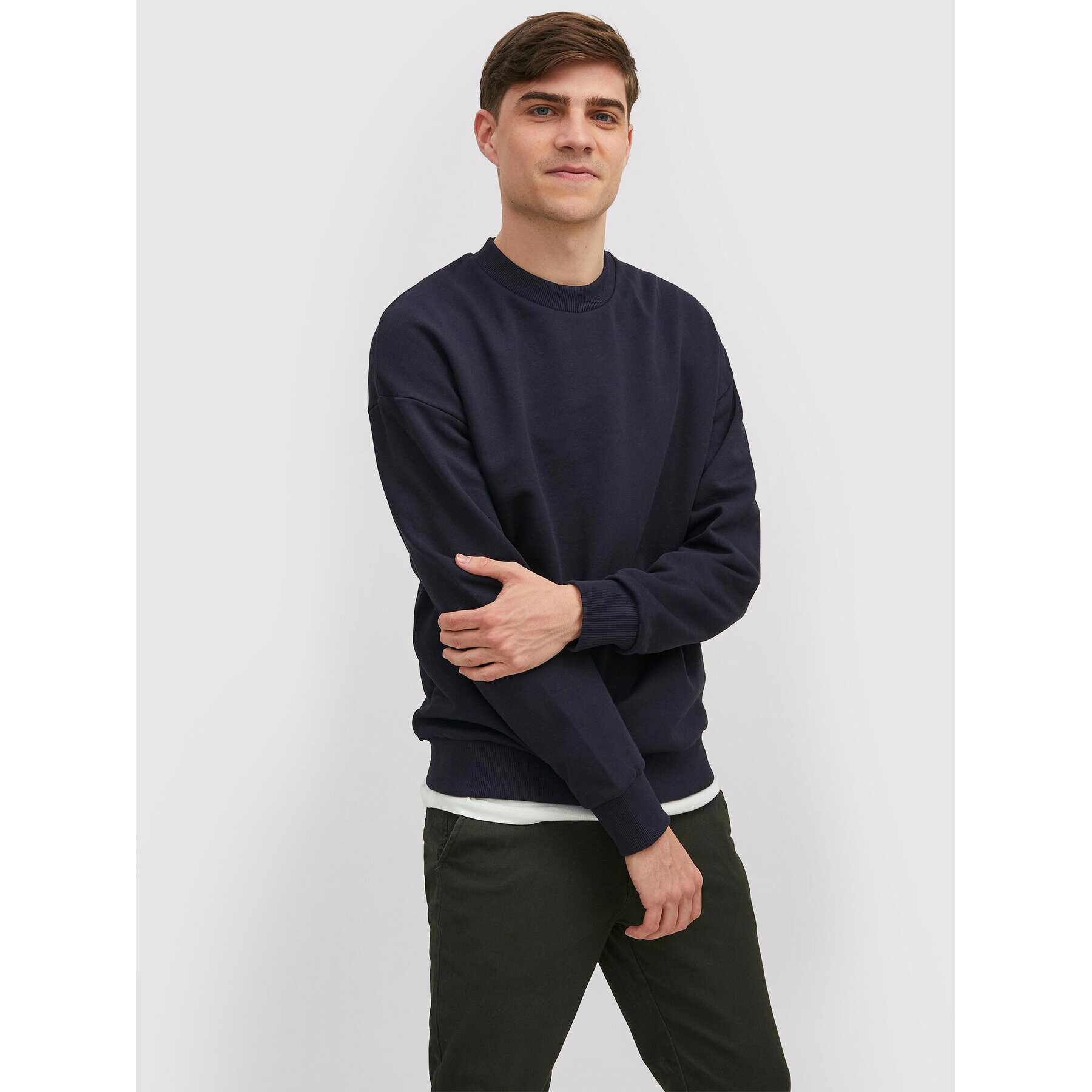 Jack&Jones PREMIUM Pulóver Blakam 12206439 Sötétkék Regular Fit - Pepit.hu