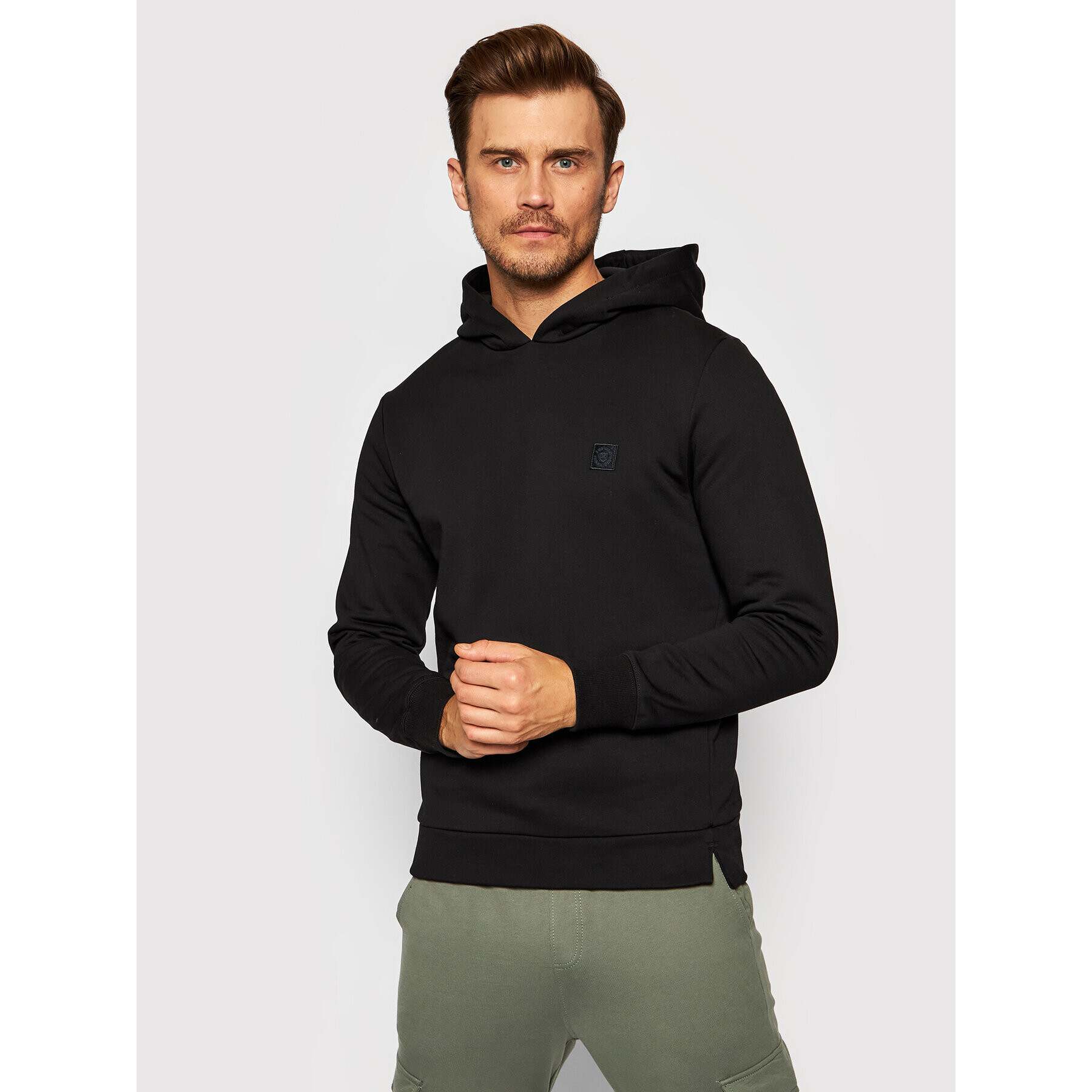 Jack&Jones PREMIUM Pulóver Blastudio 12188033 Fekete Sweat Fit - Pepit.hu