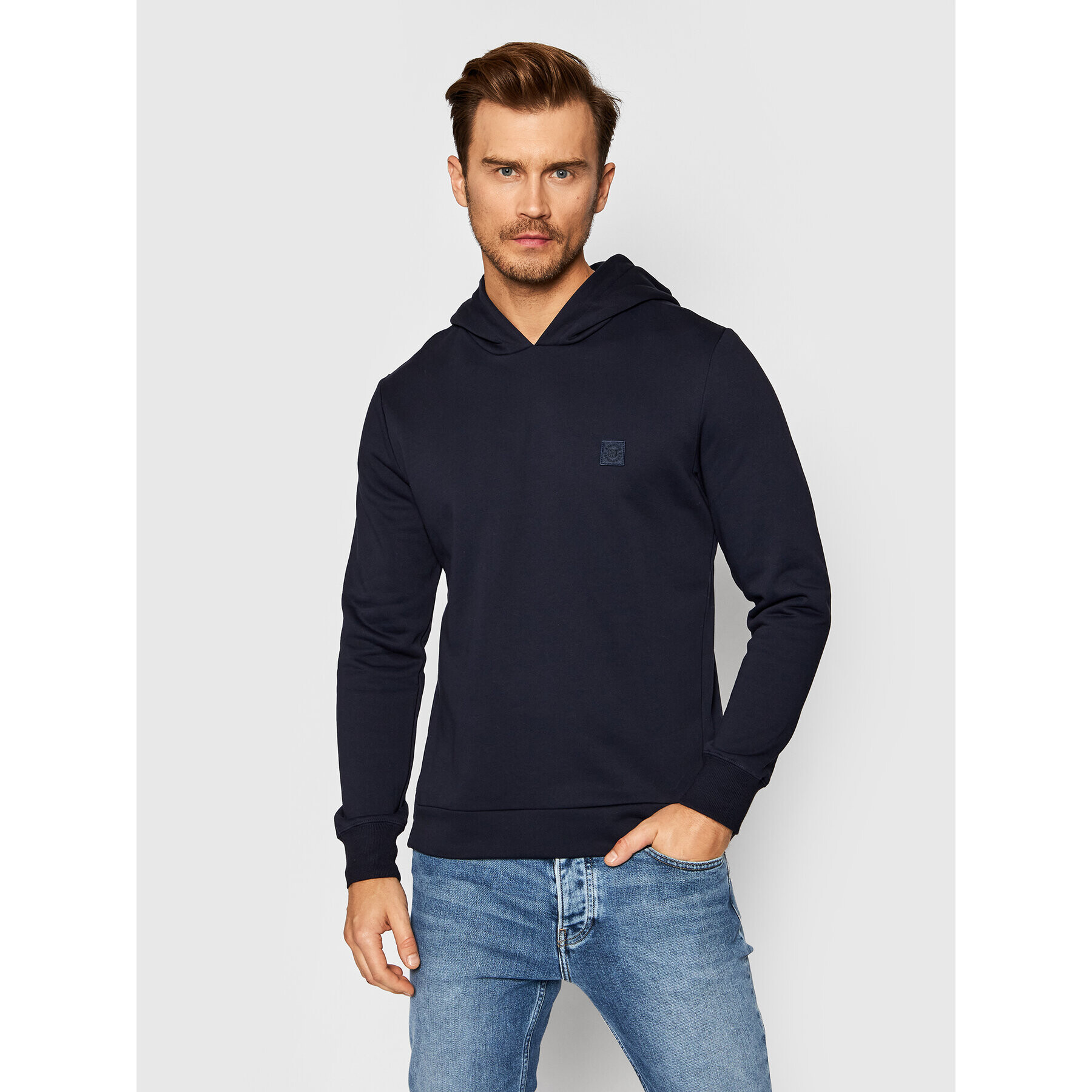 Jack&Jones PREMIUM Pulóver Blastudio 12188033 Sötétkék Sweat Fit - Pepit.hu