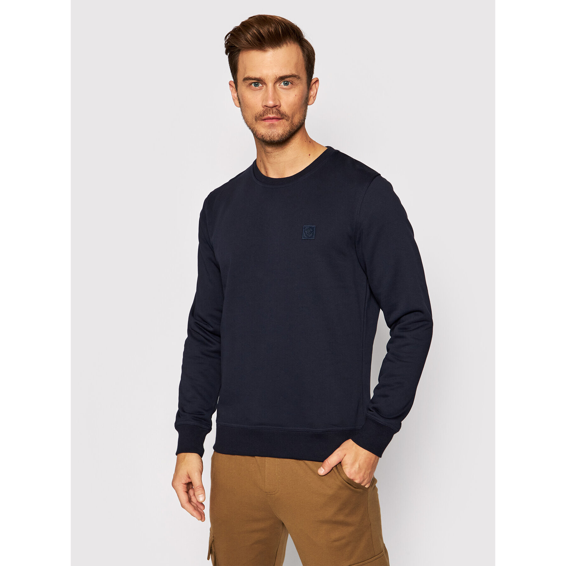 Jack&Jones PREMIUM Pulóver Blastudio 12189811 Sötétkék Regular Fit - Pepit.hu