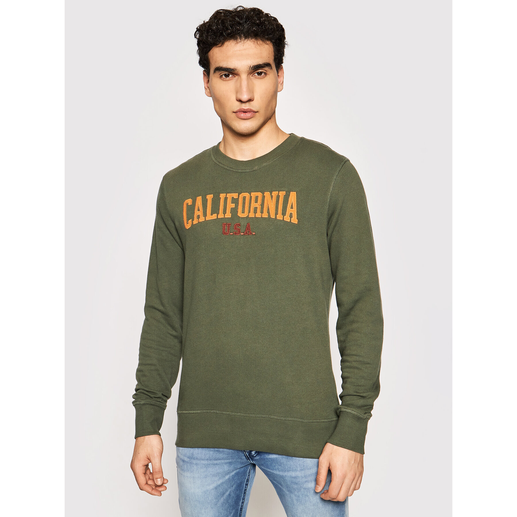 Jack&Jones PREMIUM Pulóver Bluterence 12183539 Zöld Regular Fit - Pepit.hu