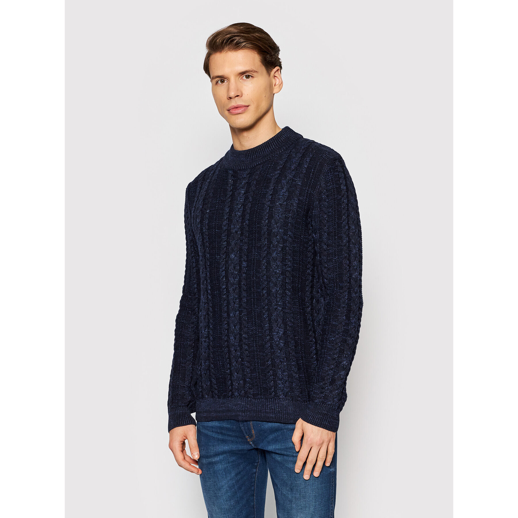 Jack&Jones PREMIUM Sweater Albert 12192509 Sötétkék Regular Fit - Pepit.hu