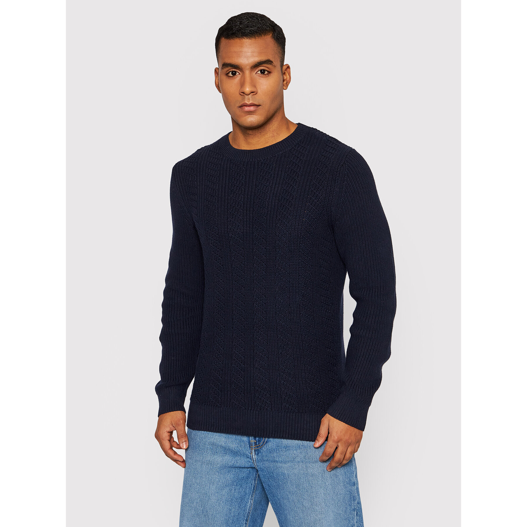 Jack&Jones PREMIUM Sweater Blavalle 12197595 Sötétkék Regular Fit - Pepit.hu