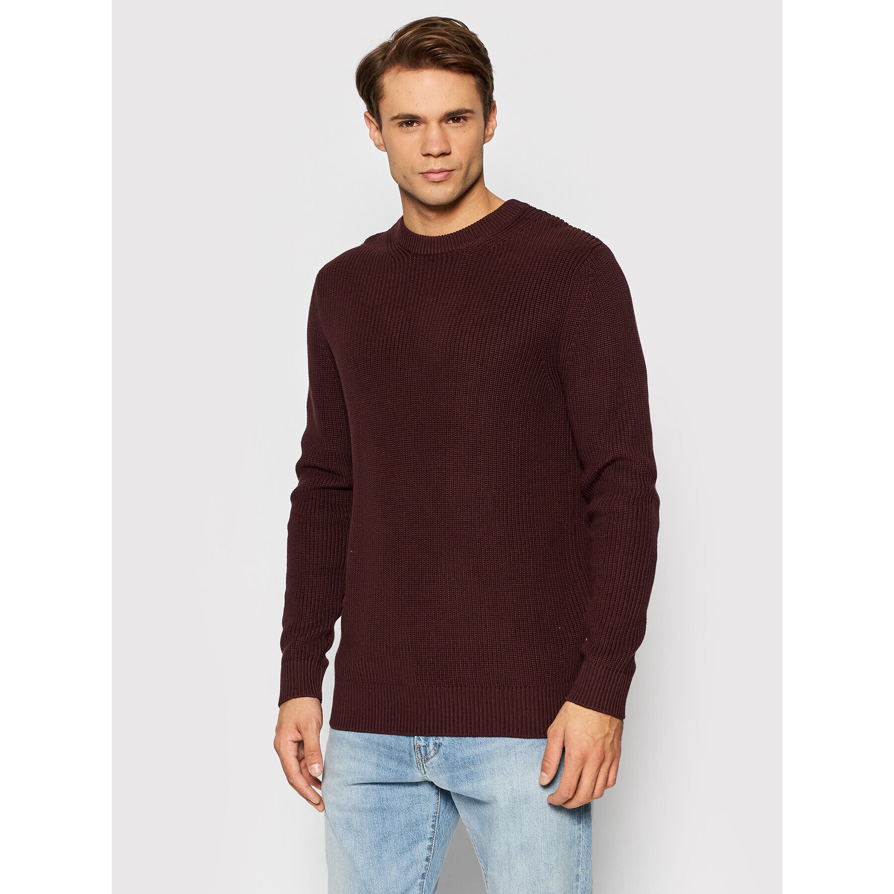 Jack&Jones PREMIUM Sweater Blawell 12193093 Barna Regular Fit - Pepit.hu