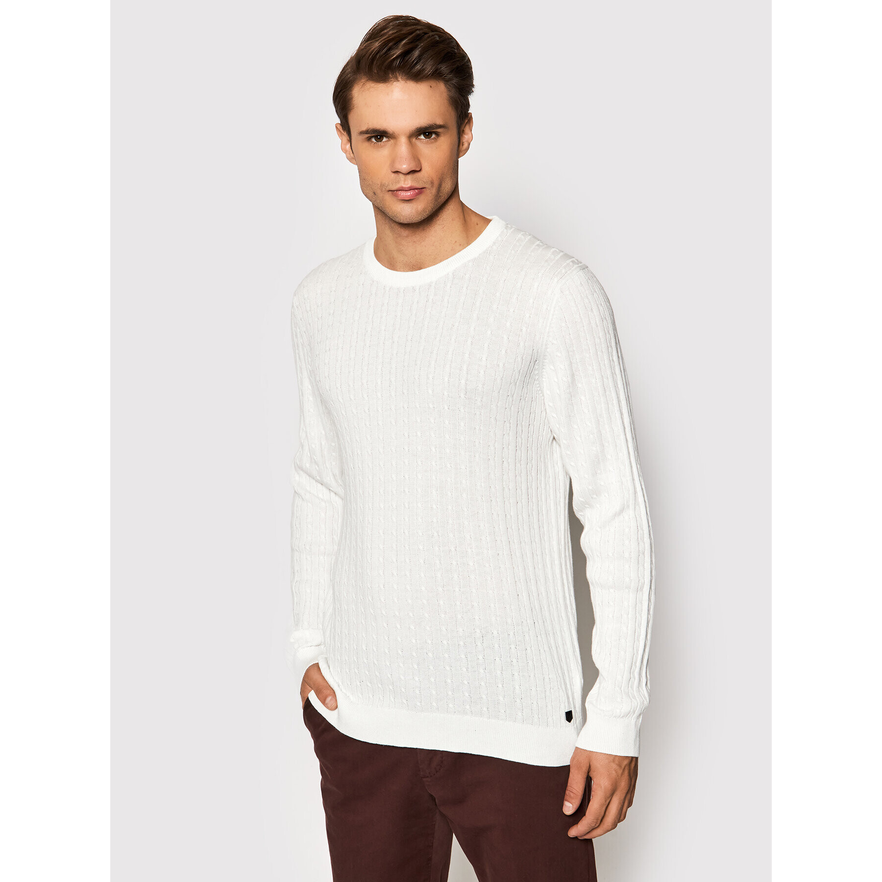 Jack&Jones PREMIUM Sweater Blawinter 12200105 Fehér Regular Fit - Pepit.hu