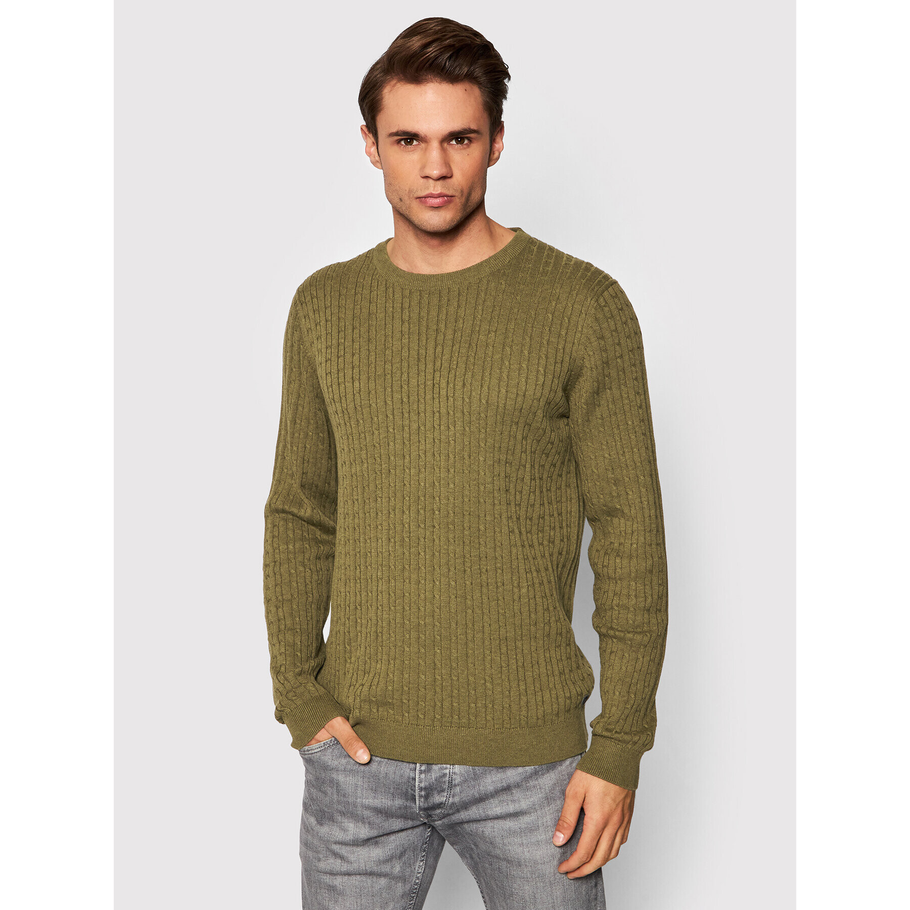 Jack&Jones PREMIUM Sweater Blawinter 12200105 Zöld Regular Fit - Pepit.hu