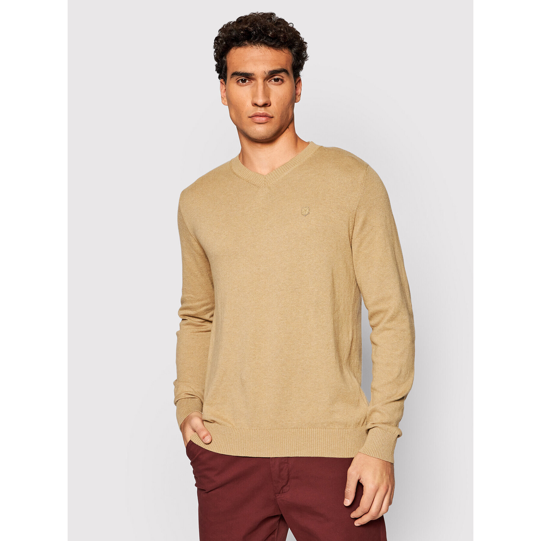 Jack&Jones PREMIUM Sweater Bluray 12195588 Barna Regular Fit - Pepit.hu