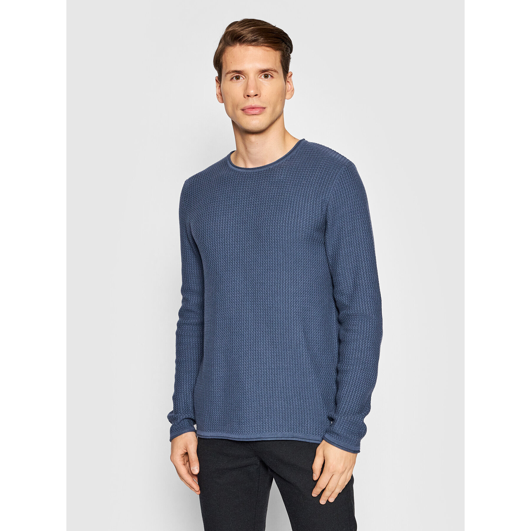 Jack&Jones PREMIUM Sweater Carlos 12179861 Sötétkék Regular Fit - Pepit.hu