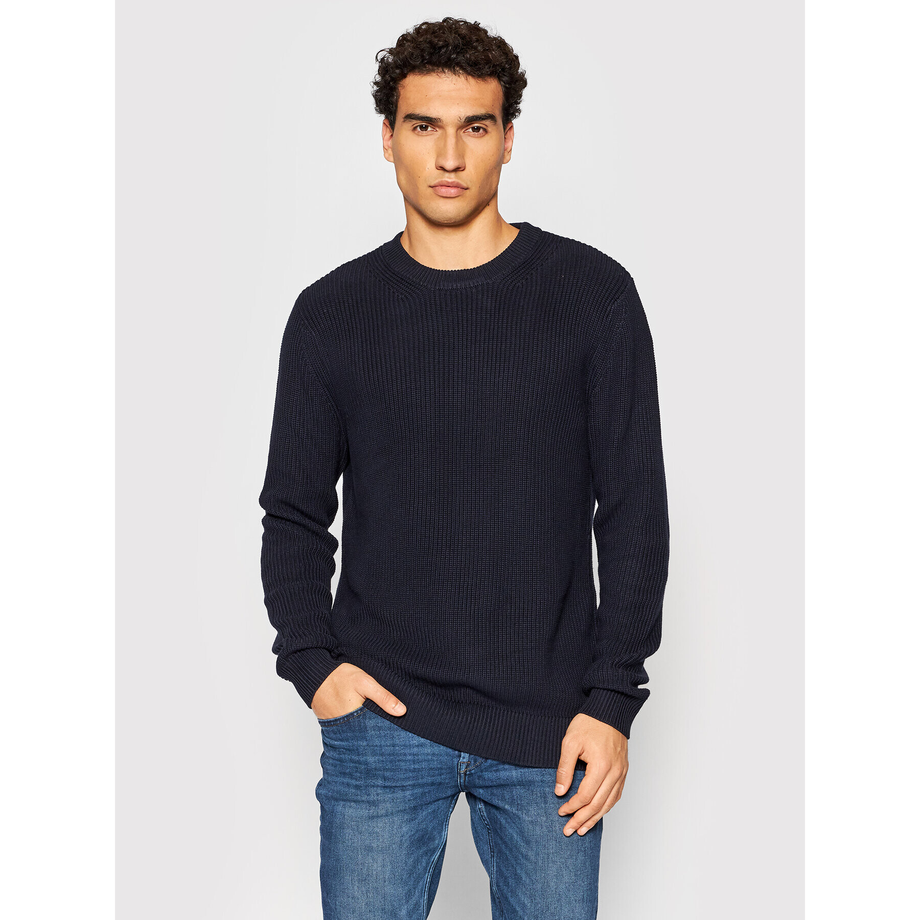 Jack&Jones PREMIUM Sweater Well 12193093 Sötétkék Regular Fit - Pepit.hu